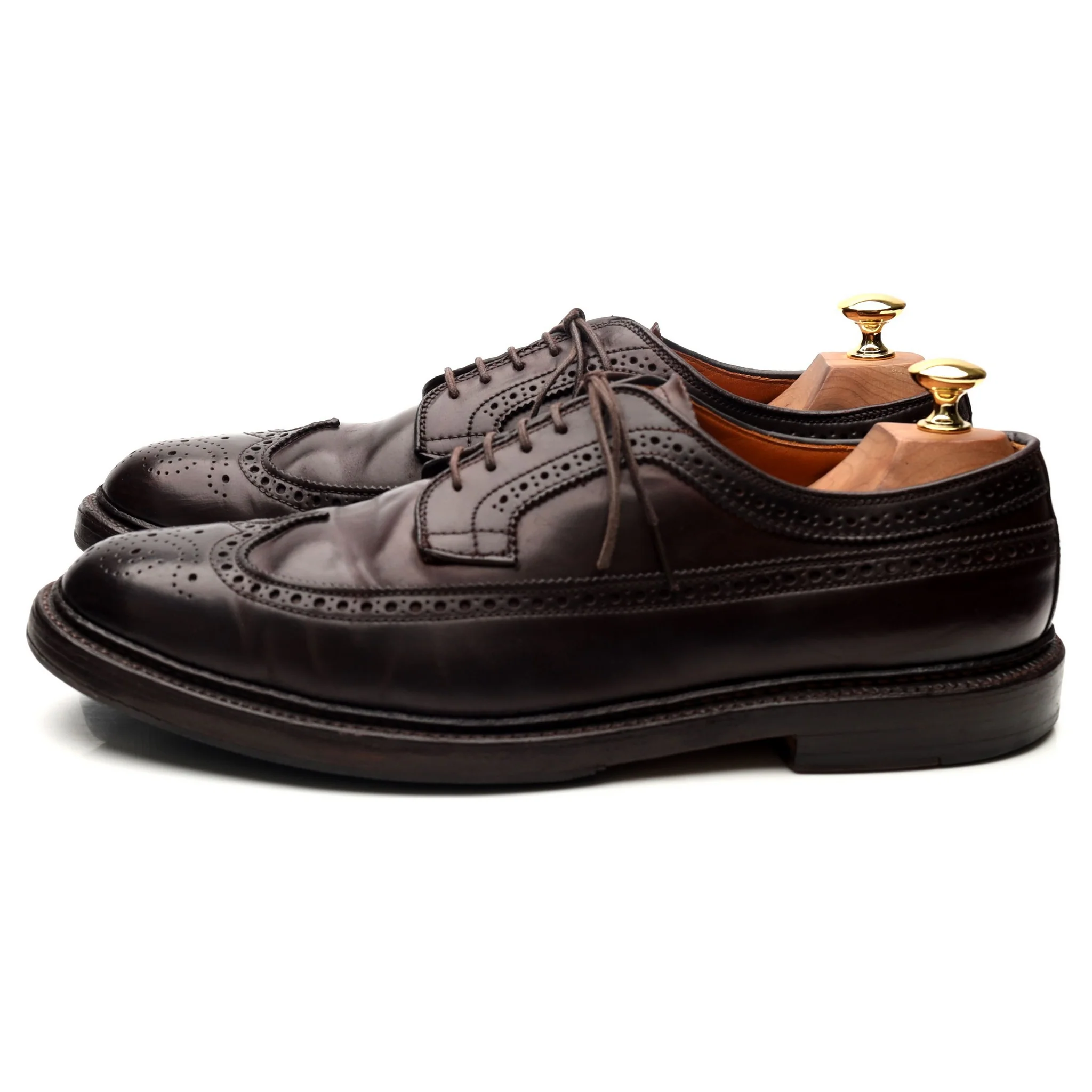 '975' Burgundy Cordovan Leather Derby Brogues UK 9 US 9.5 - Image 2
