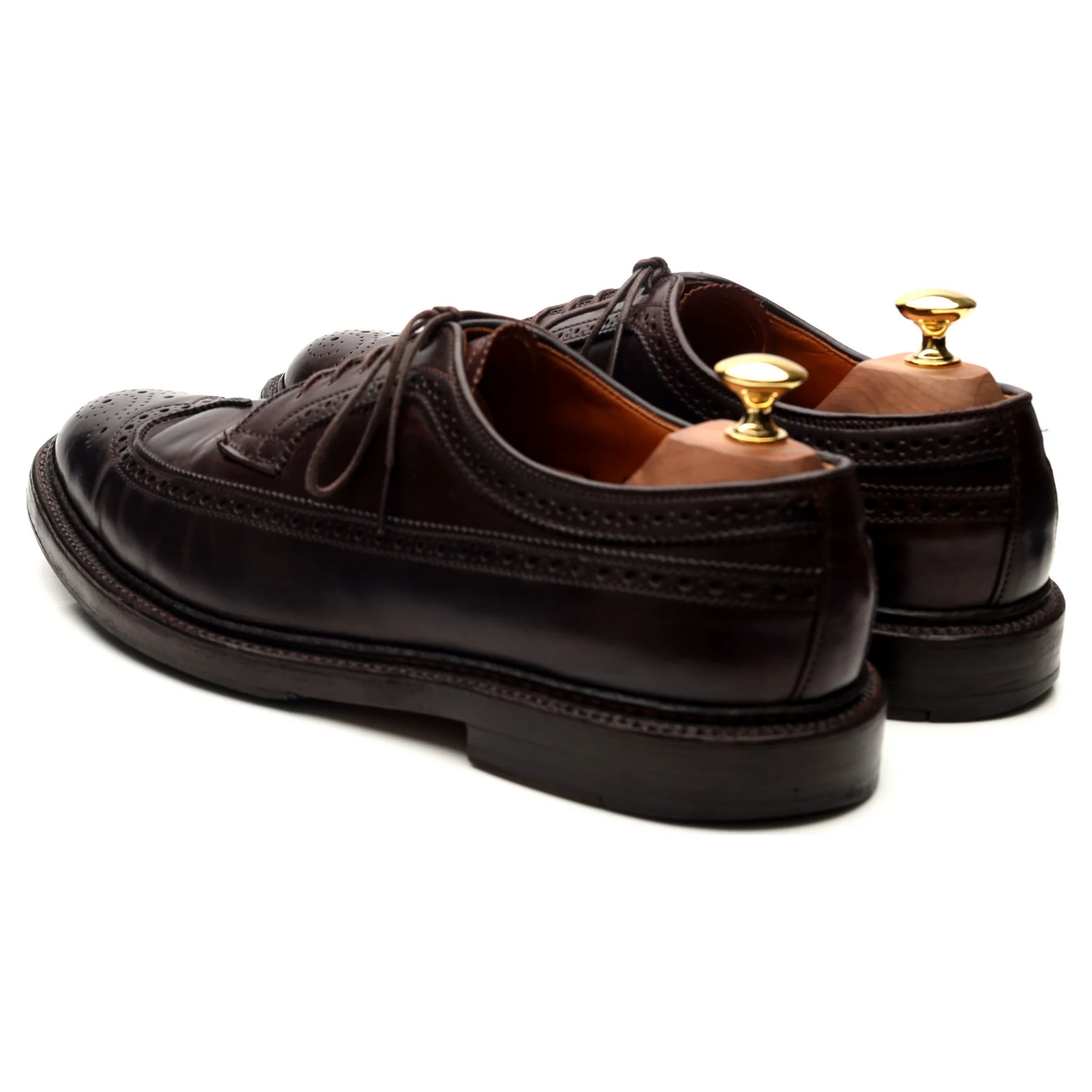 '975' Burgundy Cordovan Leather Derby Brogues UK 9 US 9.5 - Image 3