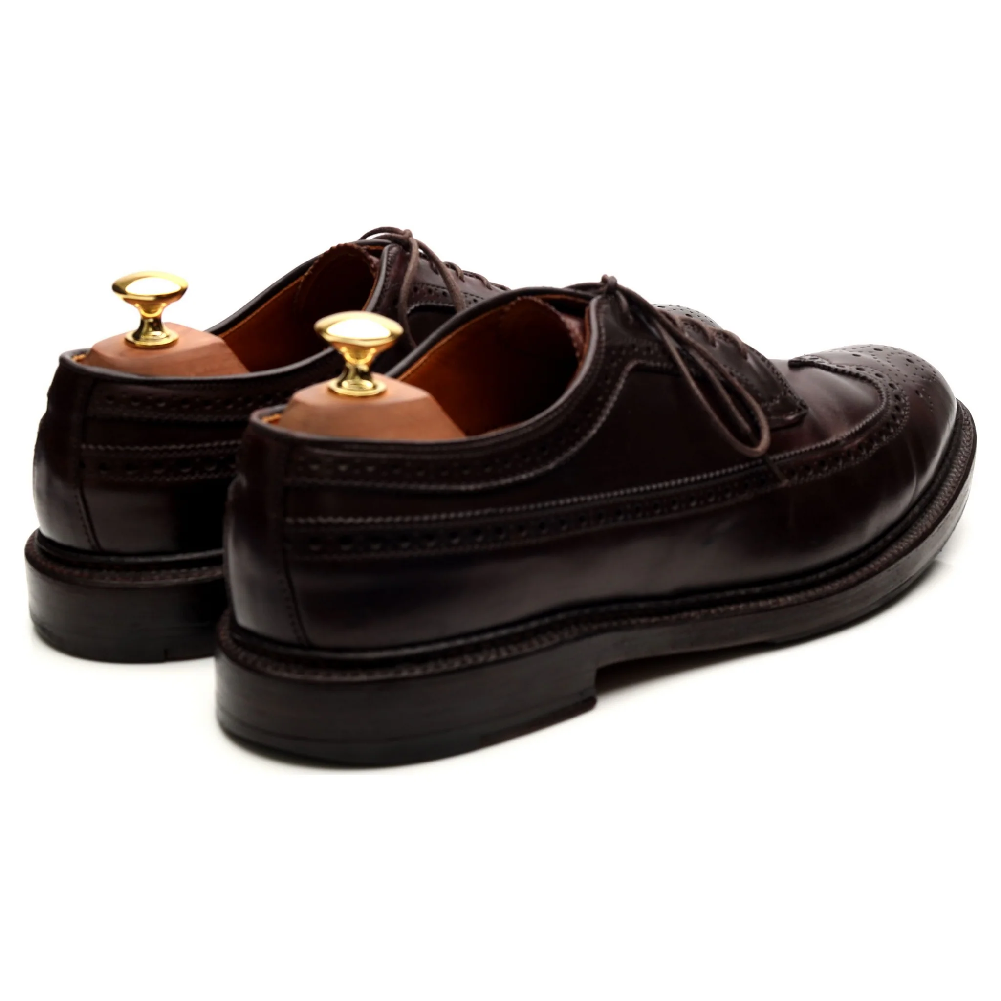 '975' Burgundy Cordovan Leather Derby Brogues UK 9 US 9.5 - Image 5