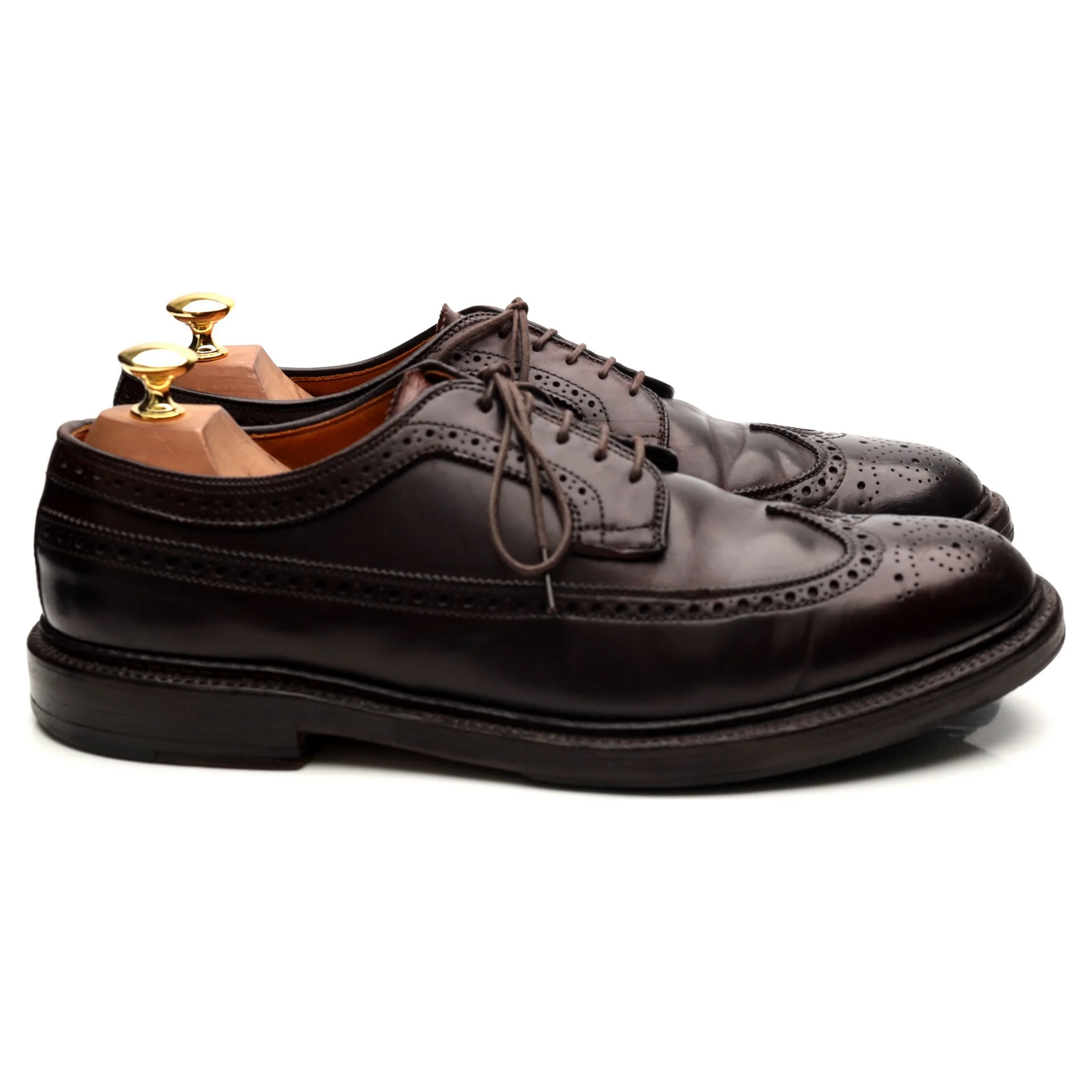 '975' Burgundy Cordovan Leather Derby Brogues UK 9 US 9.5 - Image 6