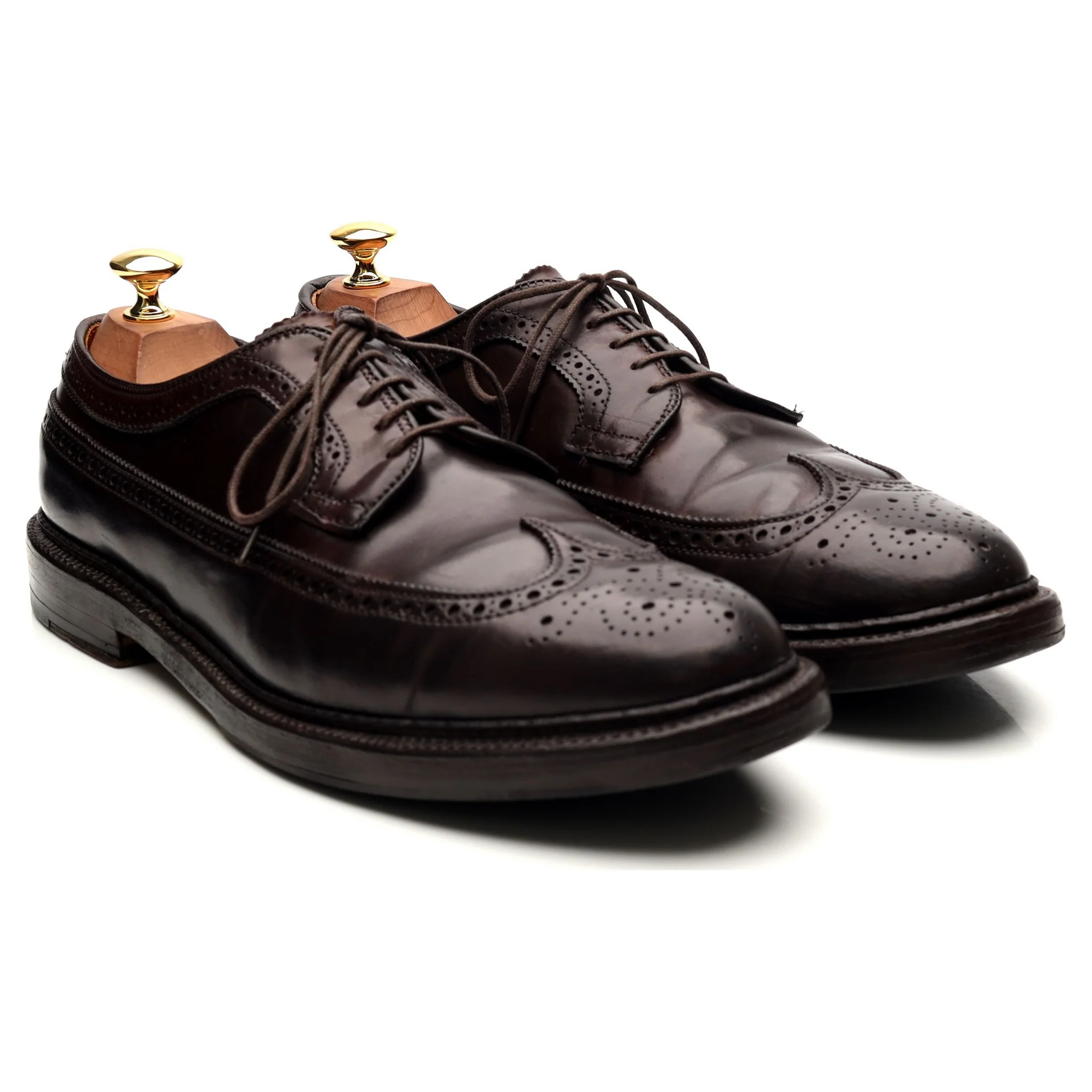 '975' Burgundy Cordovan Leather Derby Brogues UK 9 US 9.5 - Image 7
