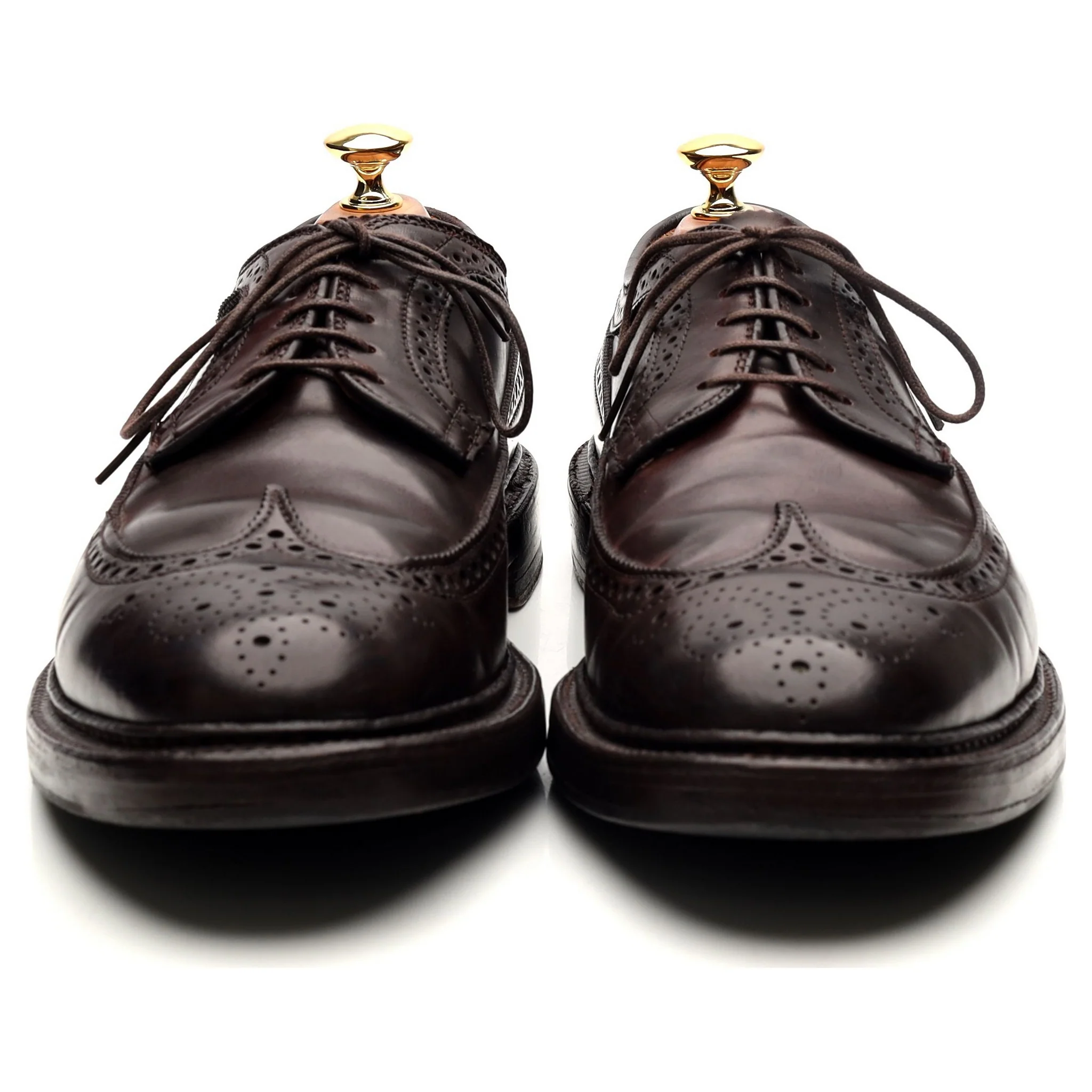 '975' Burgundy Cordovan Leather Derby Brogues UK 9 US 9.5 - Image 8