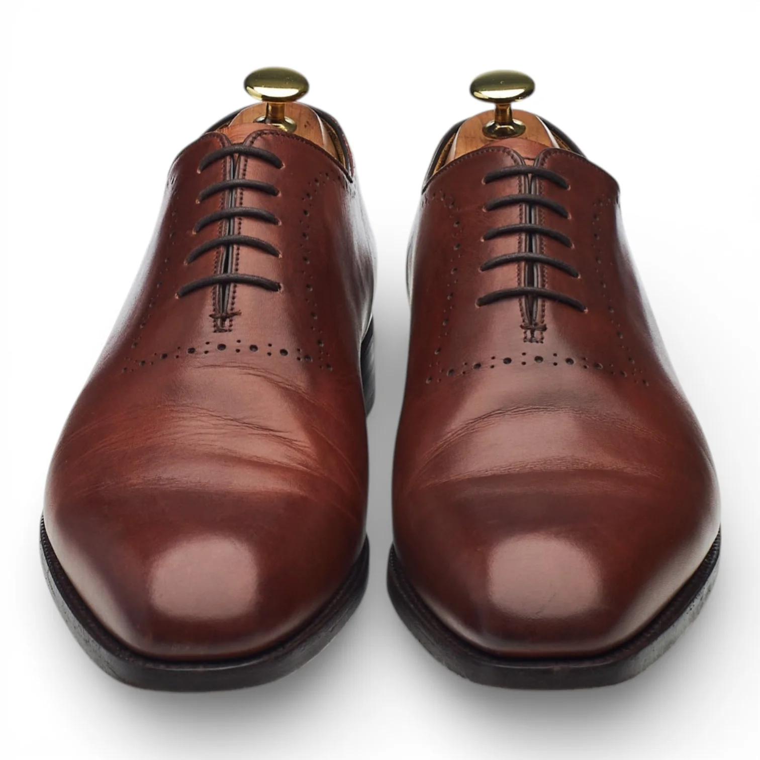 'Alderney' Tan Brown Leather Wholecut Oxford UK 8 FX - Image 2