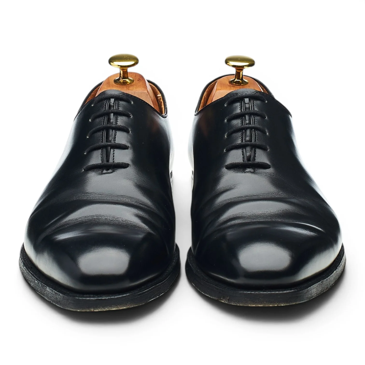 'Alex' Black Leather Wholecut Oxford UK 8 E - Image 2