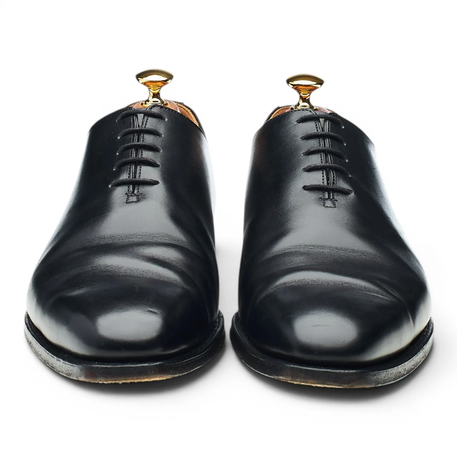 'Alex' Black Leather Wholecut Oxford UK 9 E - Image 2