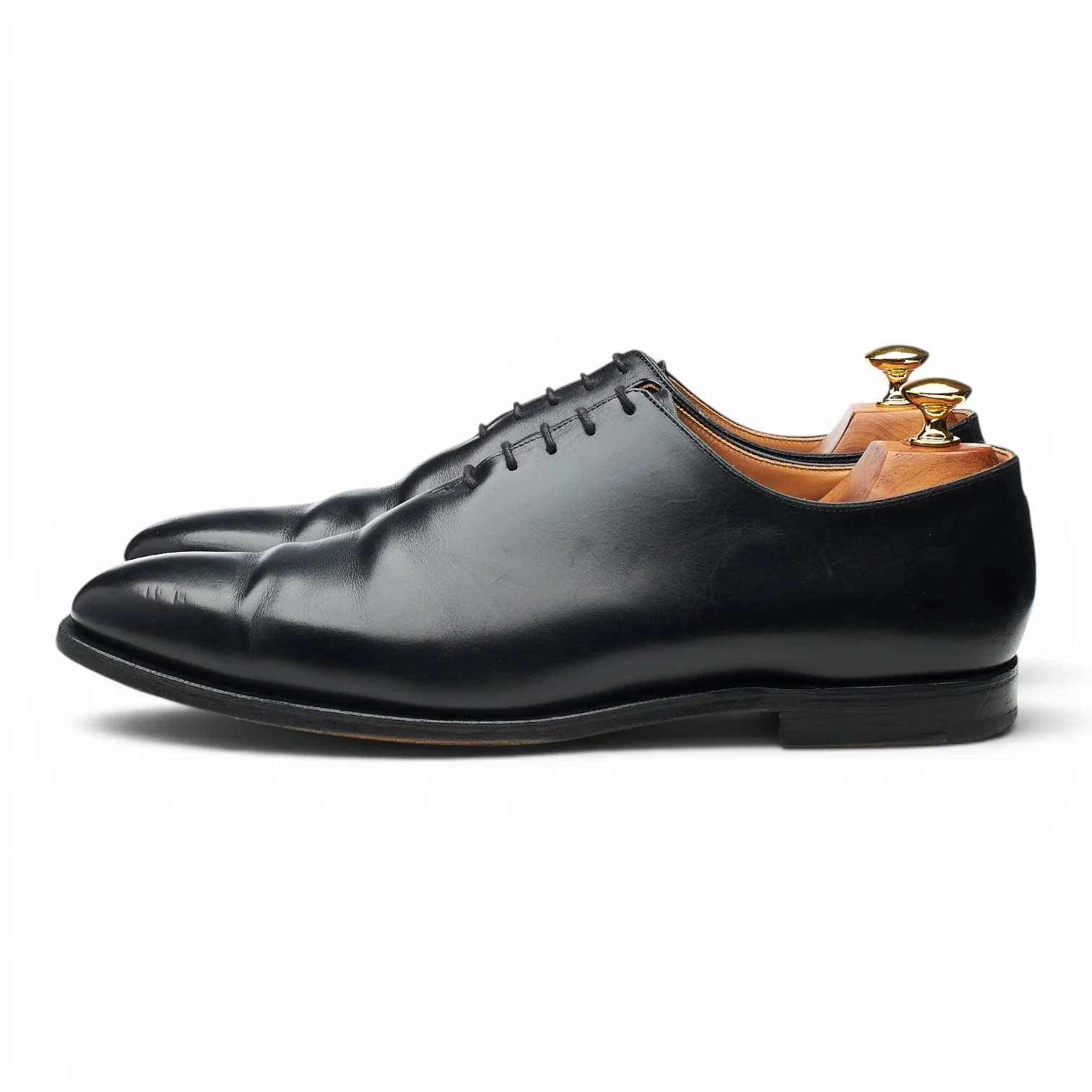 'Alex' Black Leather Wholecut Oxford UK 9 E - Image 3