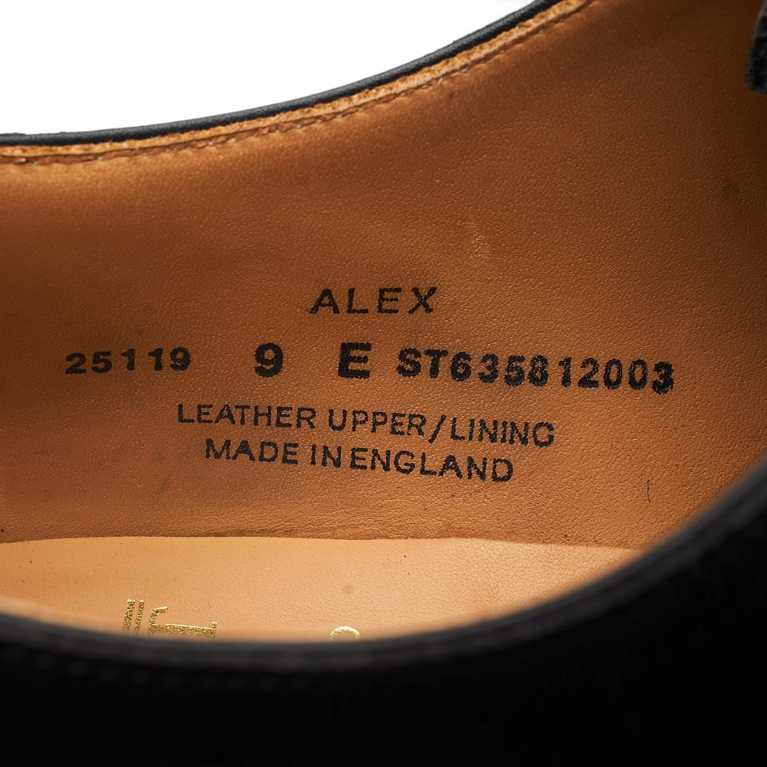 'Alex' Black Leather Wholecut Oxford UK 9 E - Image 7