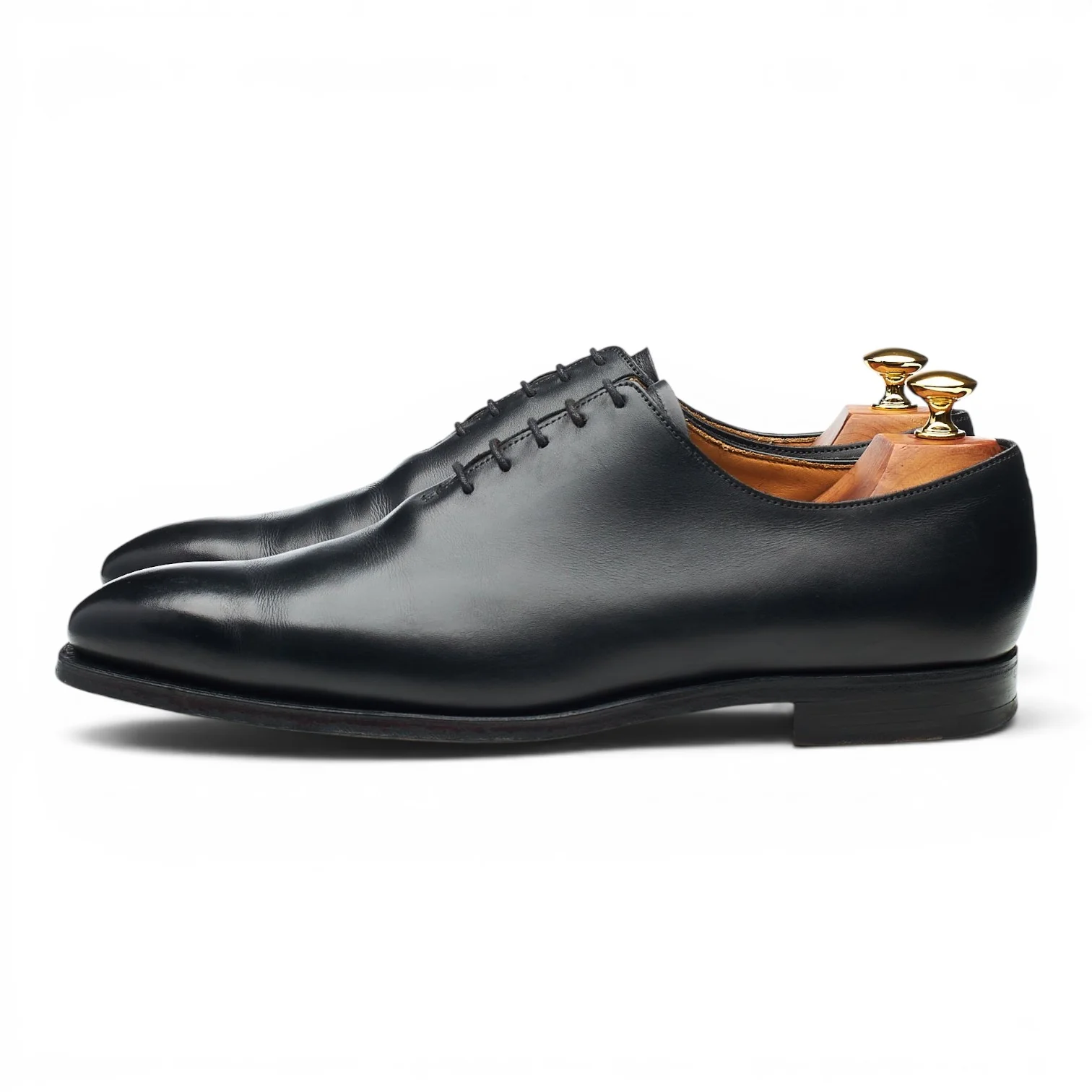 'Alex' Black Leather Wholecut Oxford UK 9 E - Image 3