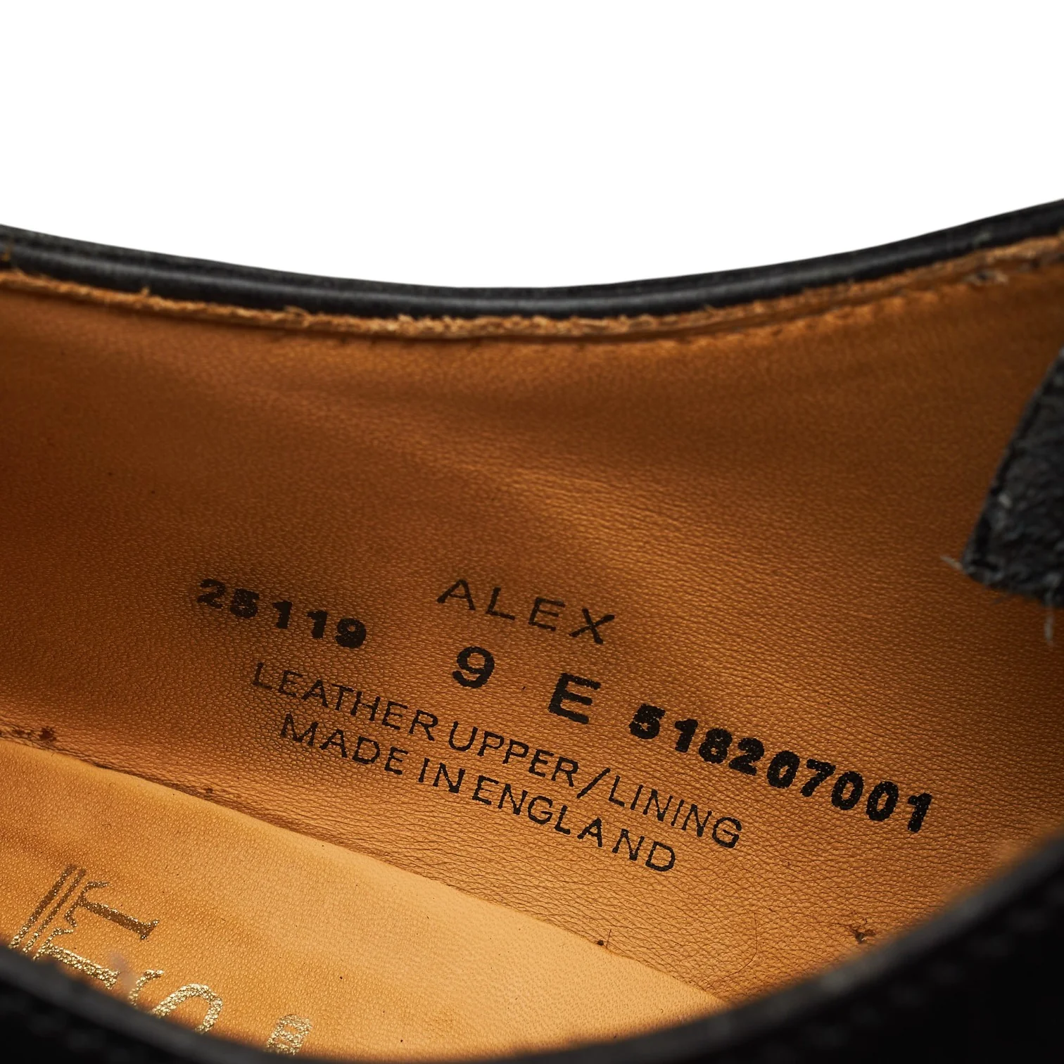 'Alex' Black Leather Wholecut Oxford UK 9 E - Image 8