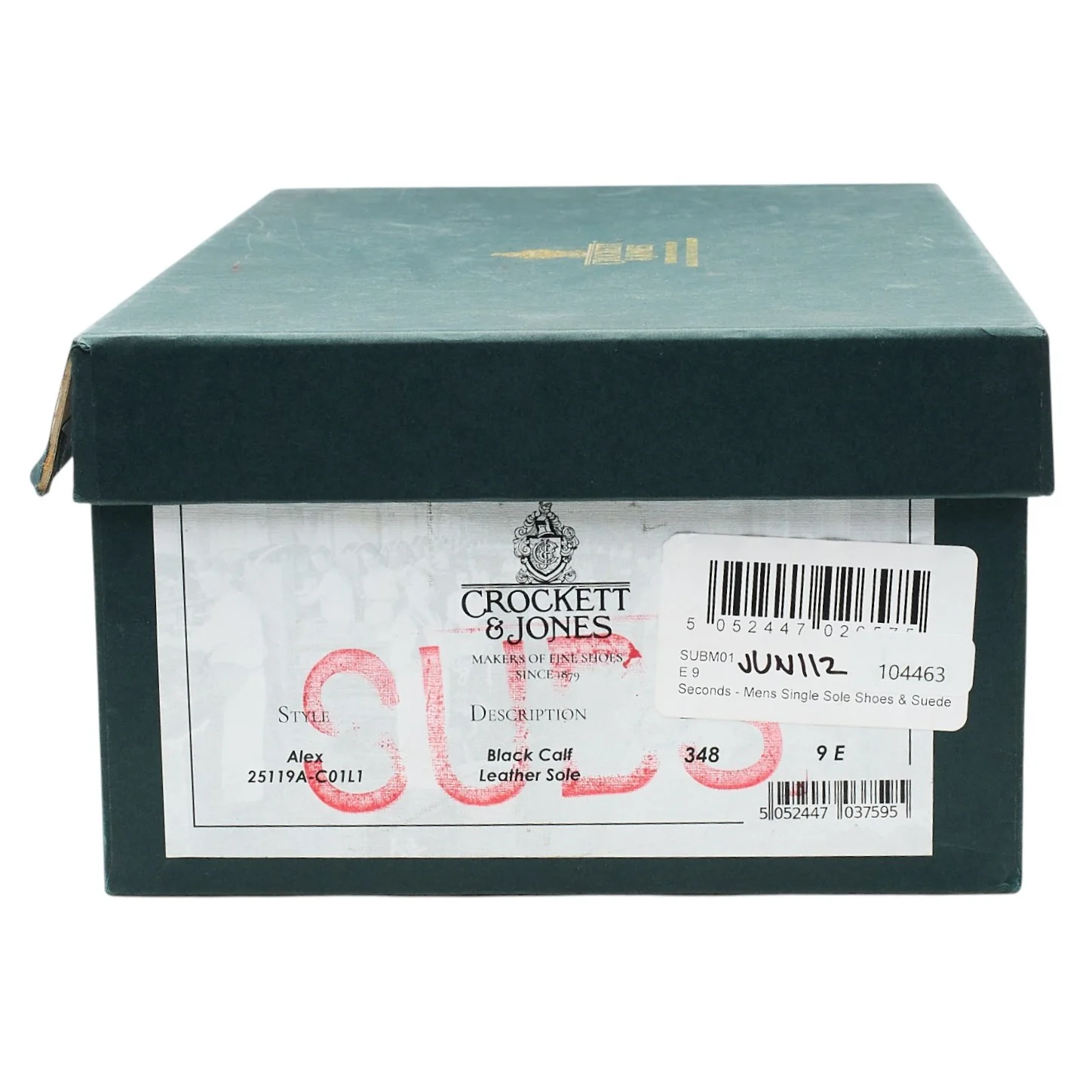 'Alex' Black Leather Wholecut Oxford UK 9 E - Image 9