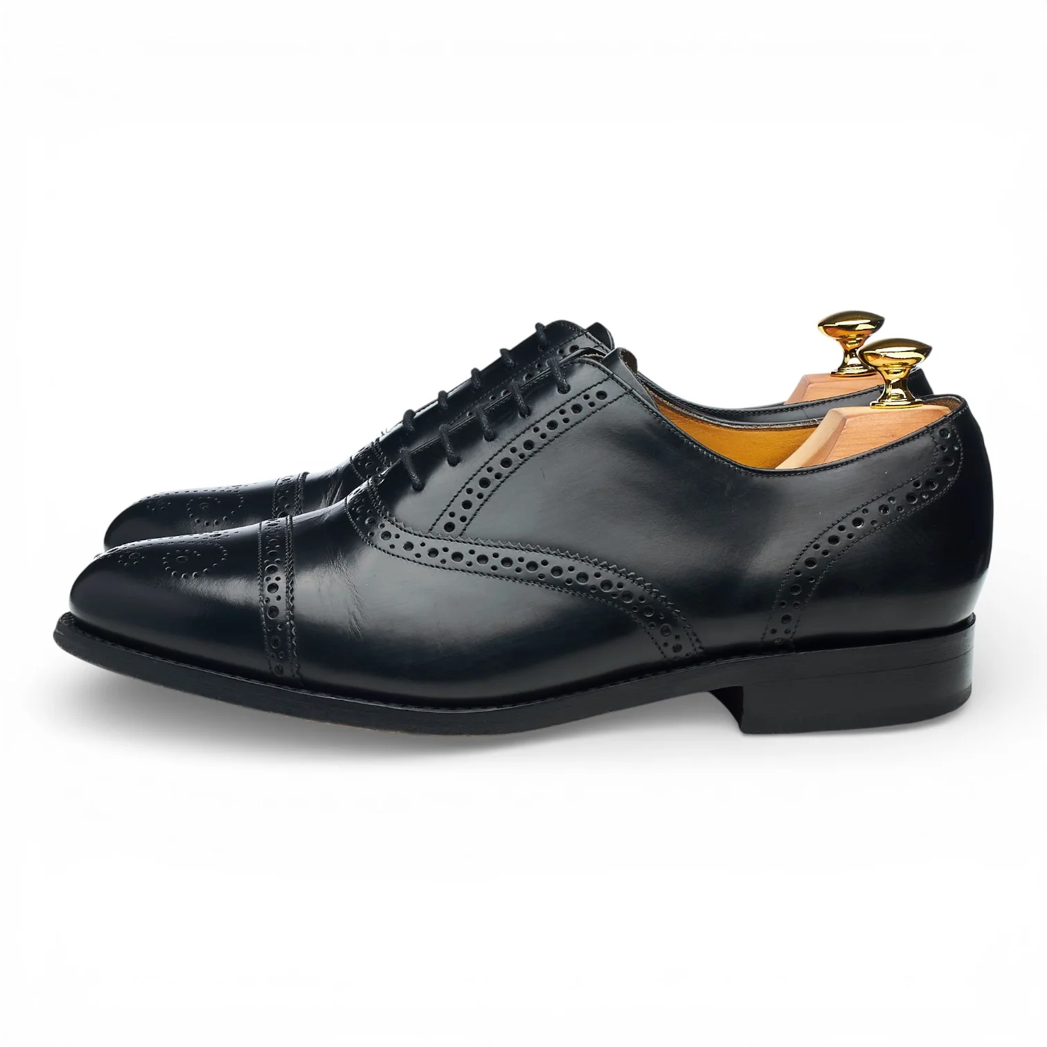 'Alfred' Black Leather Oxford Brogues UK 7.5 G - Image 3