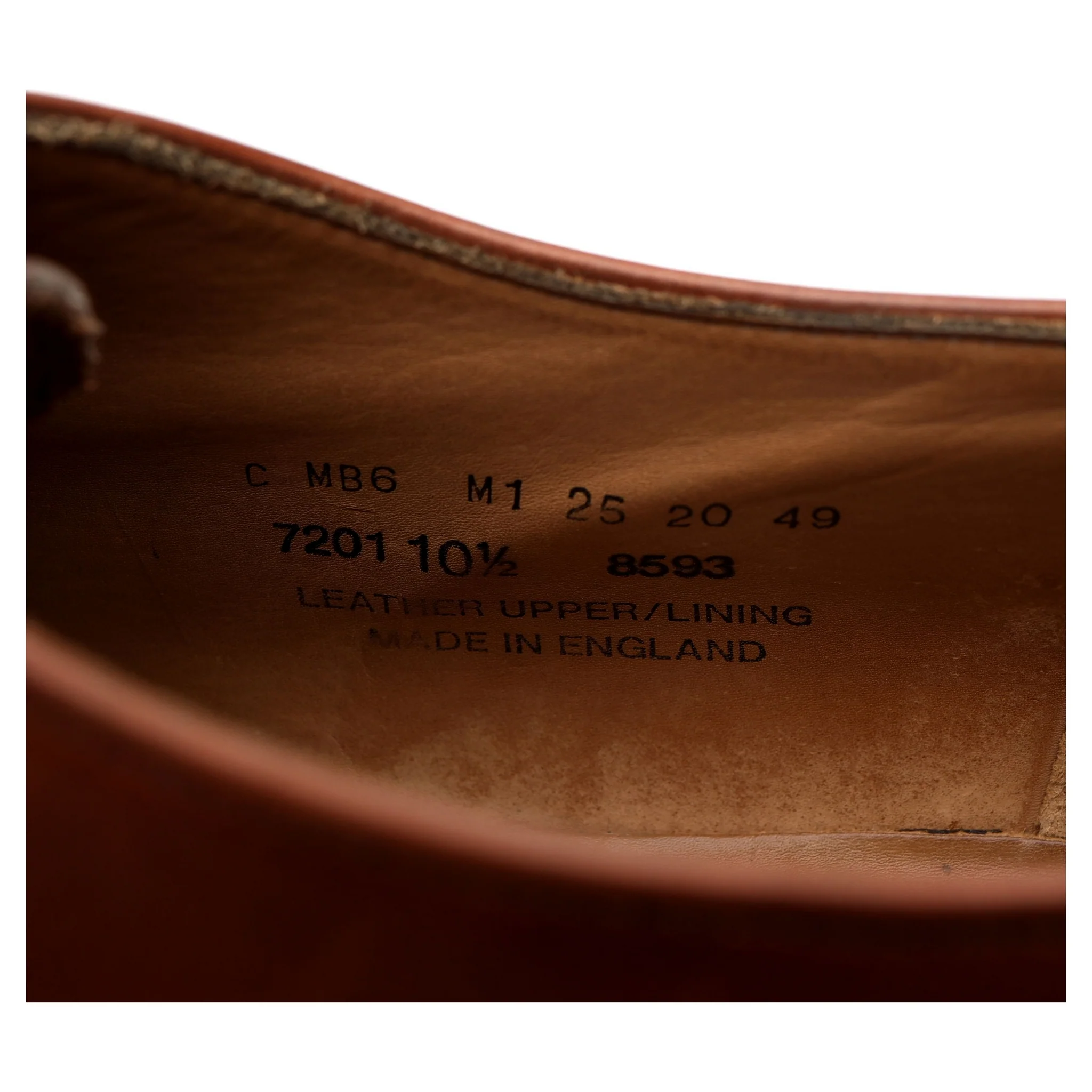 Tan Brown Leather Wholecut Oxford UK 10.5 - Image 13