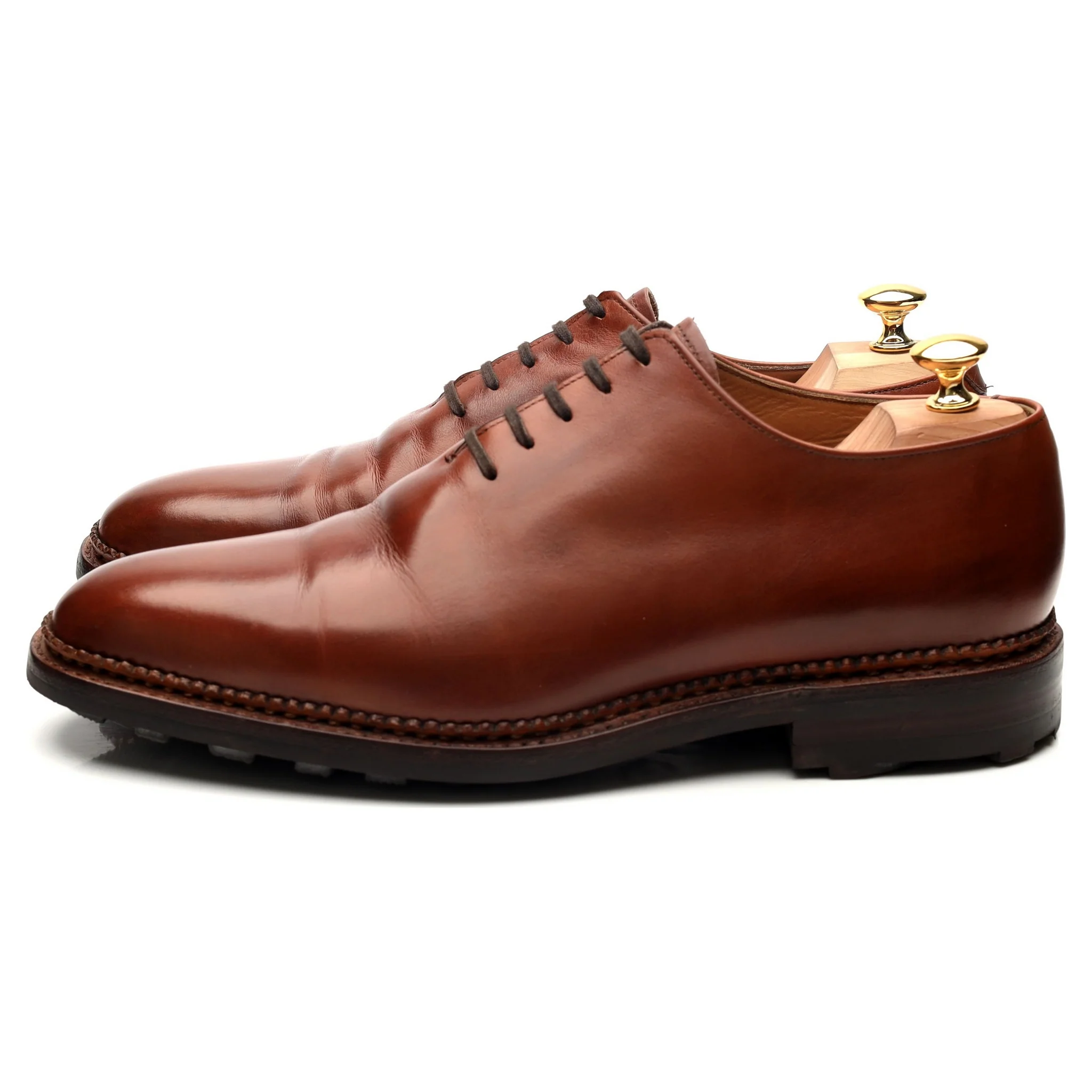 Tan Brown Leather Wholecut Oxford UK 10.5 - Image 2