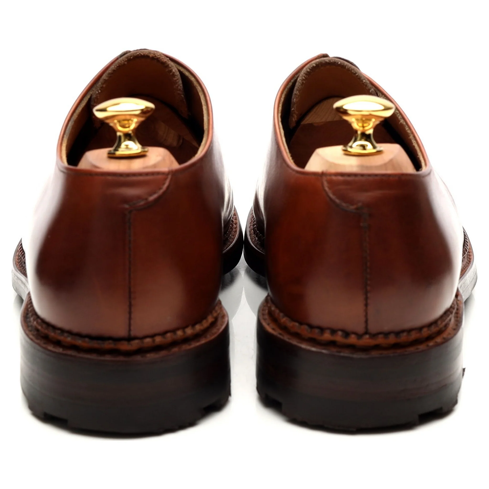 Tan Brown Leather Wholecut Oxford UK 10.5 - Image 4
