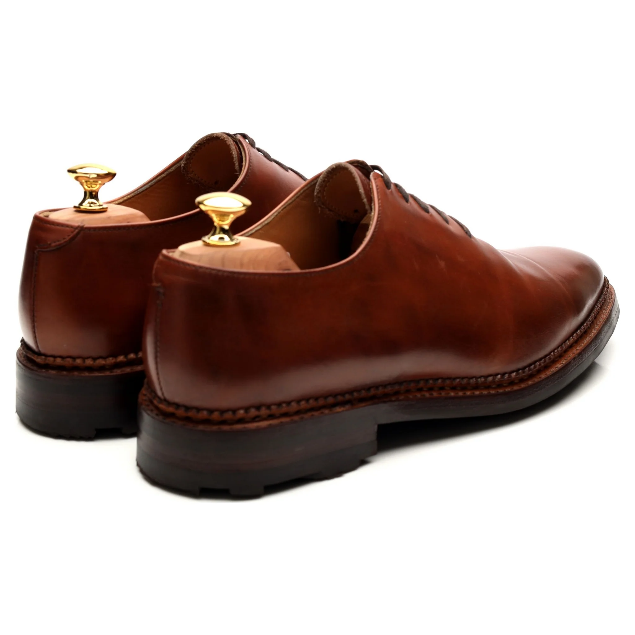 Tan Brown Leather Wholecut Oxford UK 10.5 - Image 5