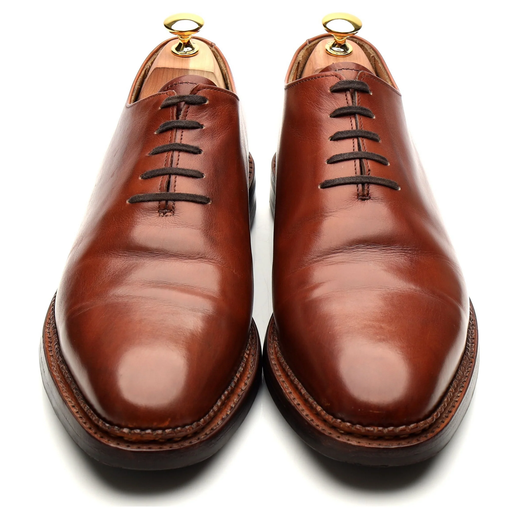 Tan Brown Leather Wholecut Oxford UK 10.5 - Image 9