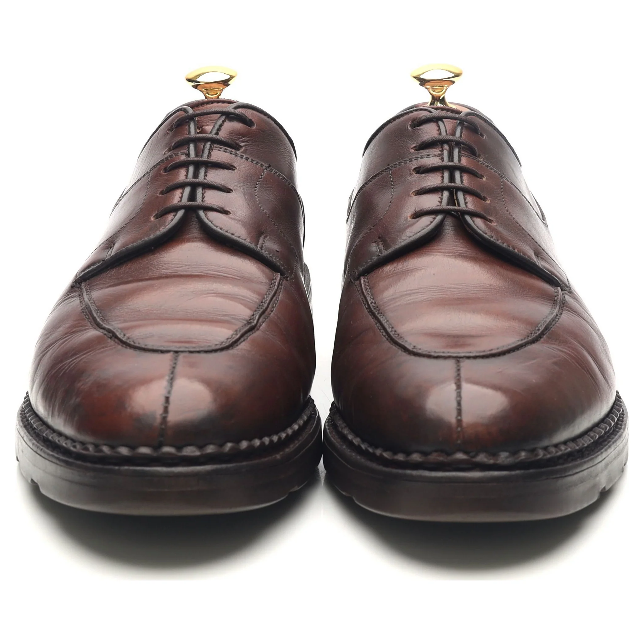 Dark Brown Leather Split Toe Derby UK 10.5 - Image 8