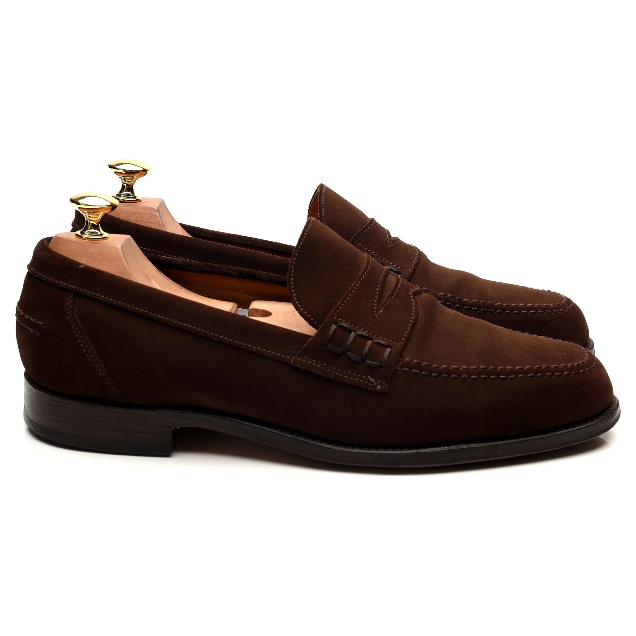 'Exeter' Dark Brown Suede Loafers UK 9 EX - Image 6
