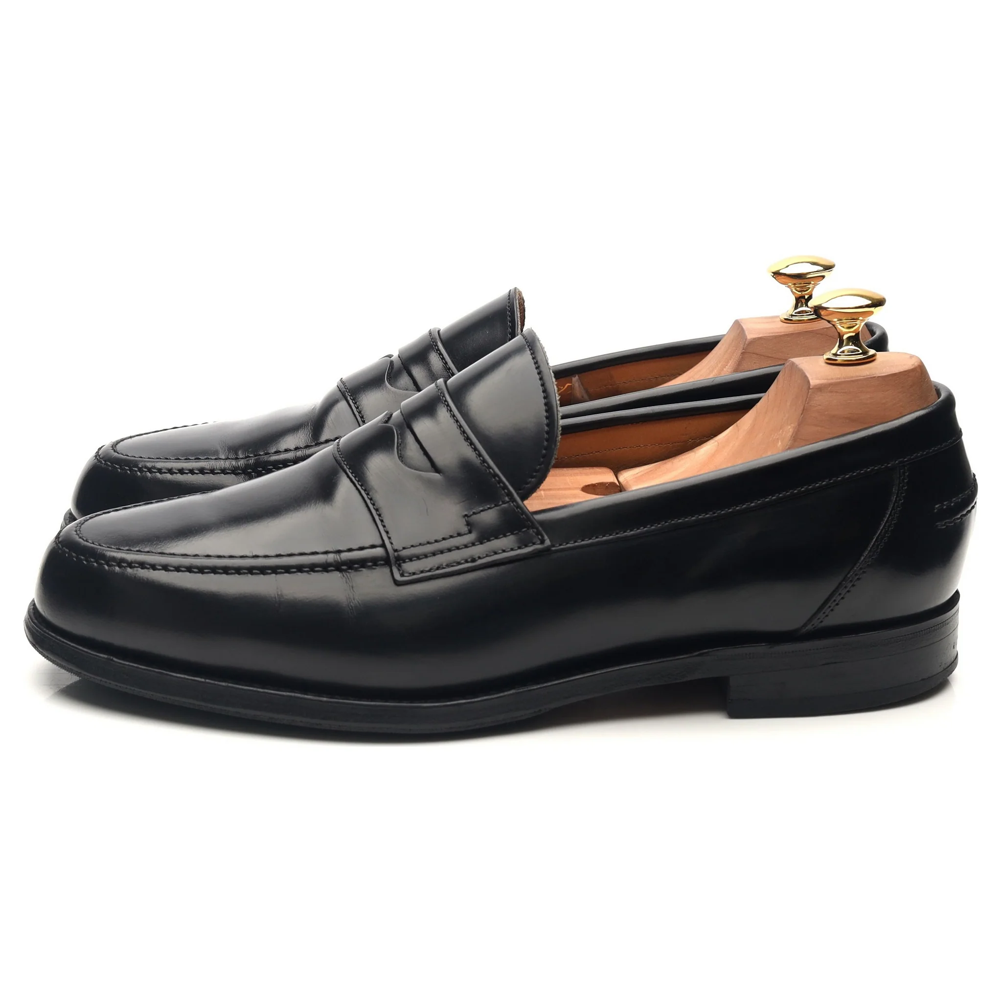 'Elstree' Black Leather Loafers UK 9 EX - Image 2
