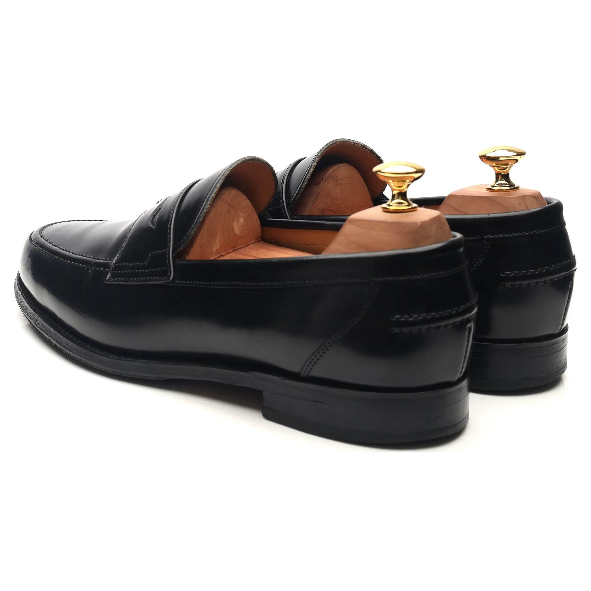 'Elstree' Black Leather Loafers UK 9 EX - Image 3