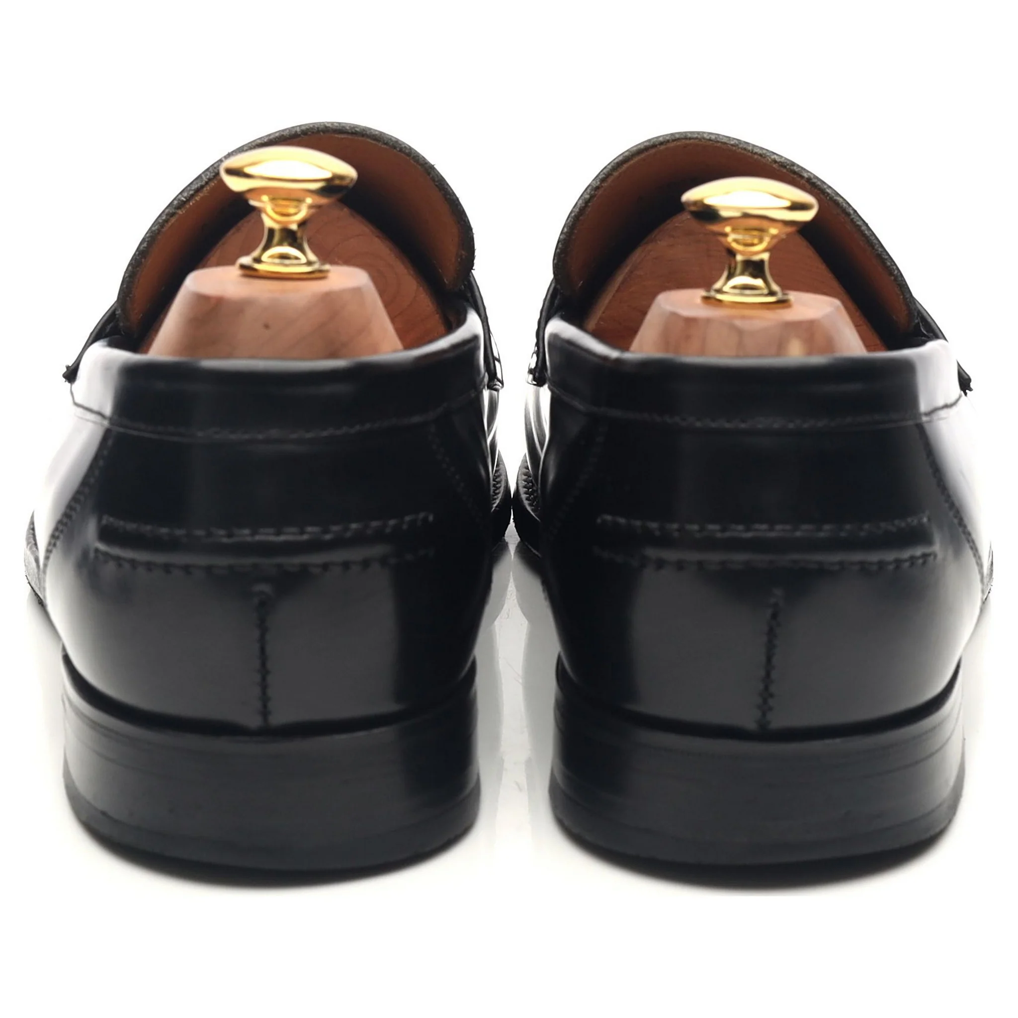 'Elstree' Black Leather Loafers UK 9 EX - Image 4