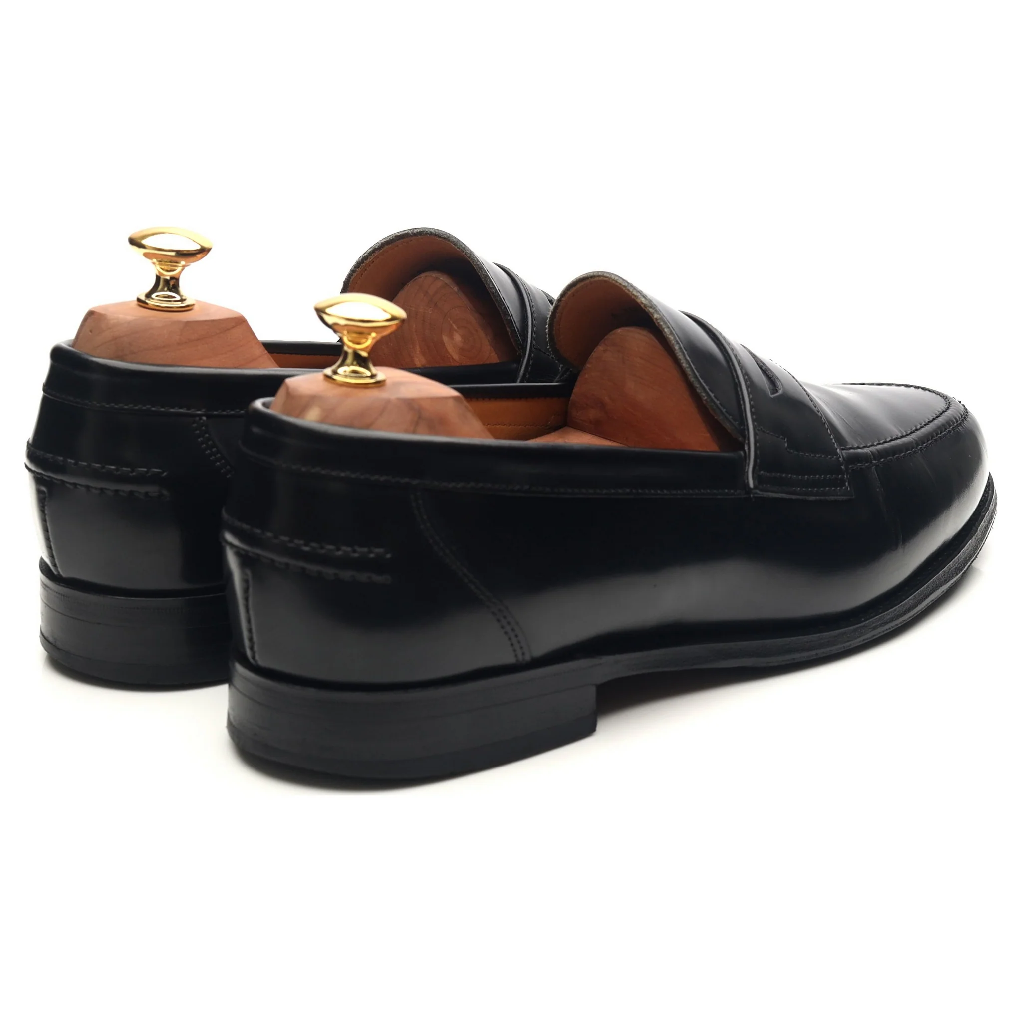 'Elstree' Black Leather Loafers UK 9 EX - Image 5