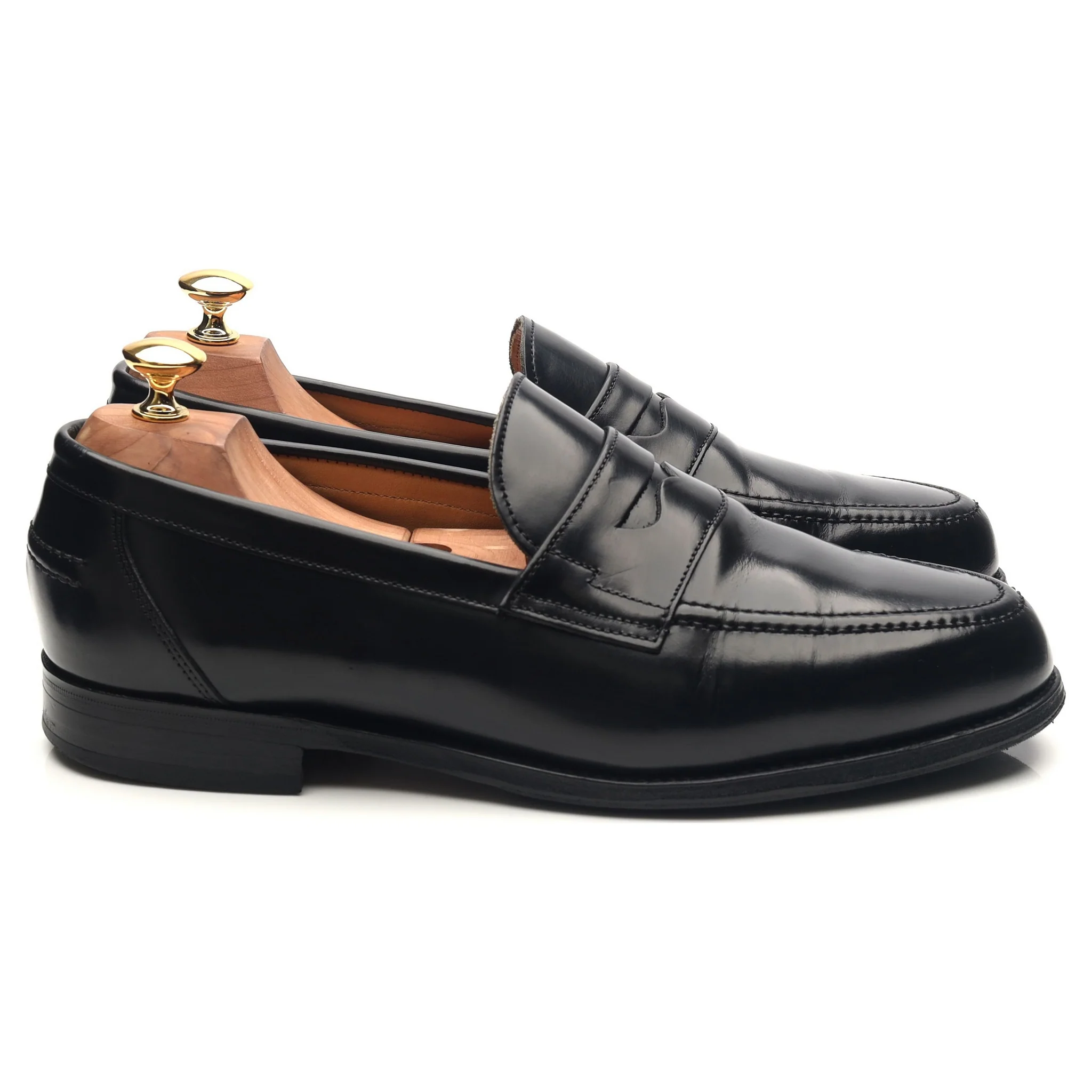 'Elstree' Black Leather Loafers UK 9 EX - Image 6