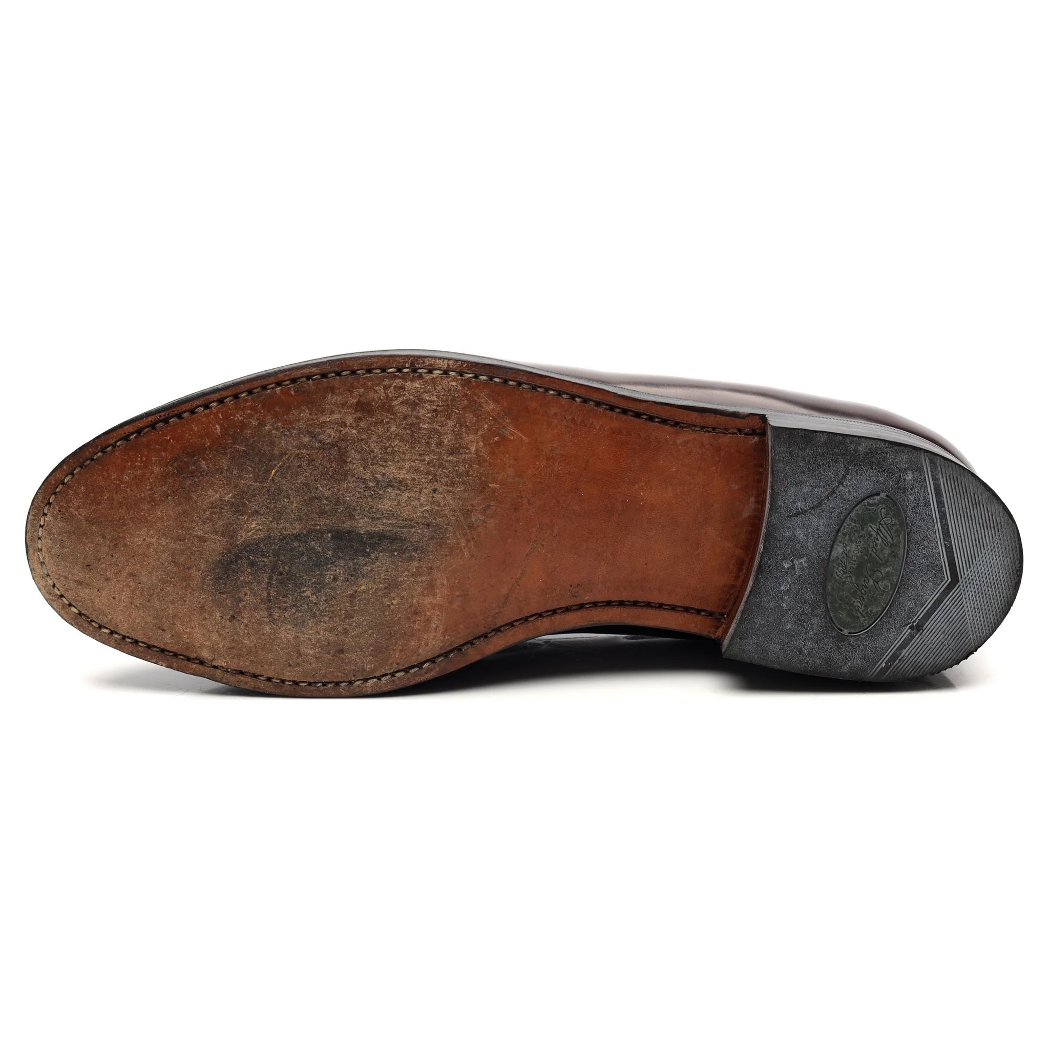 'Harrow' Burgundy Leather Tassel Loafers UK 9 EX - Image 10