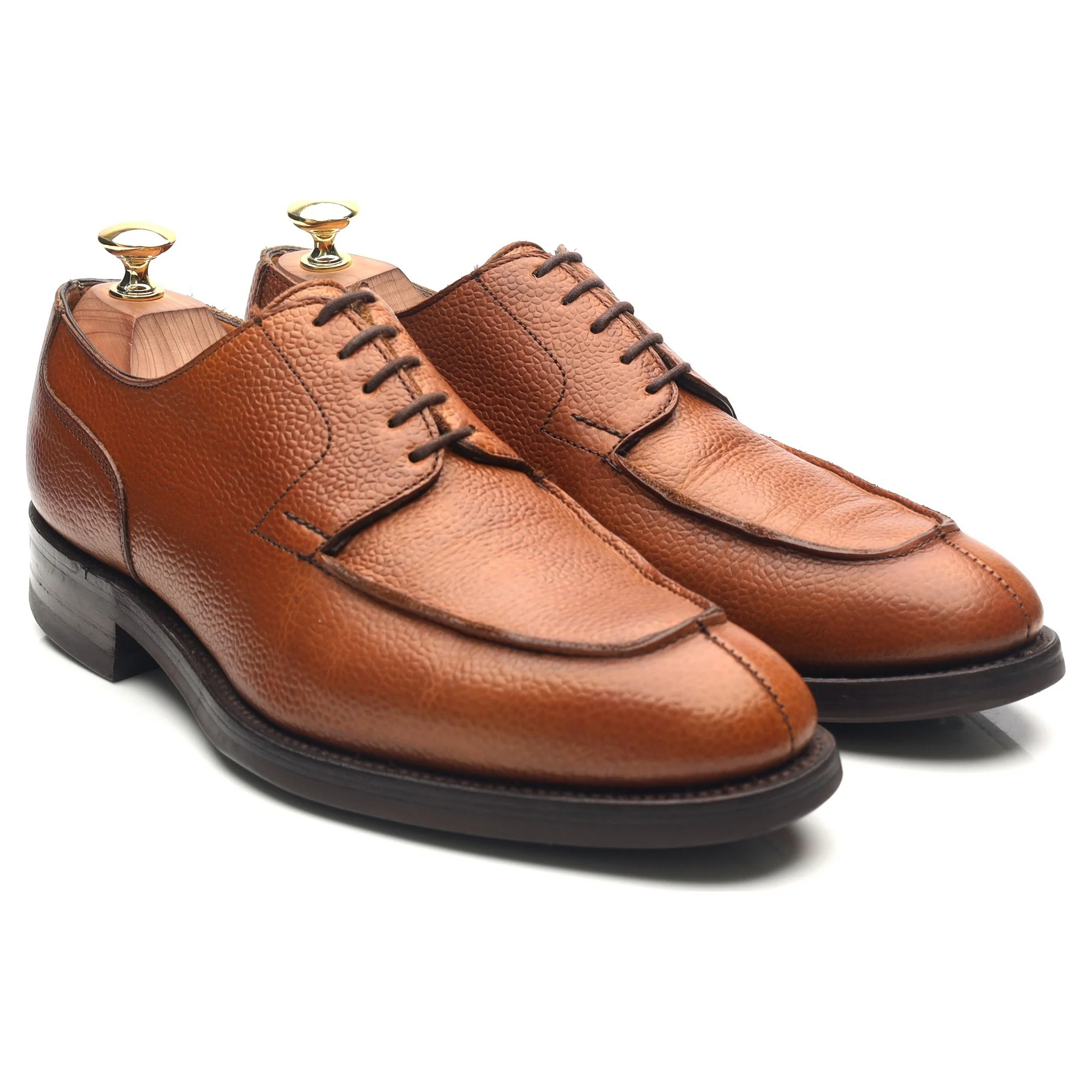 'Charlton' Tan Brown Leather Split Toe Derby UK 8 F - Image 7