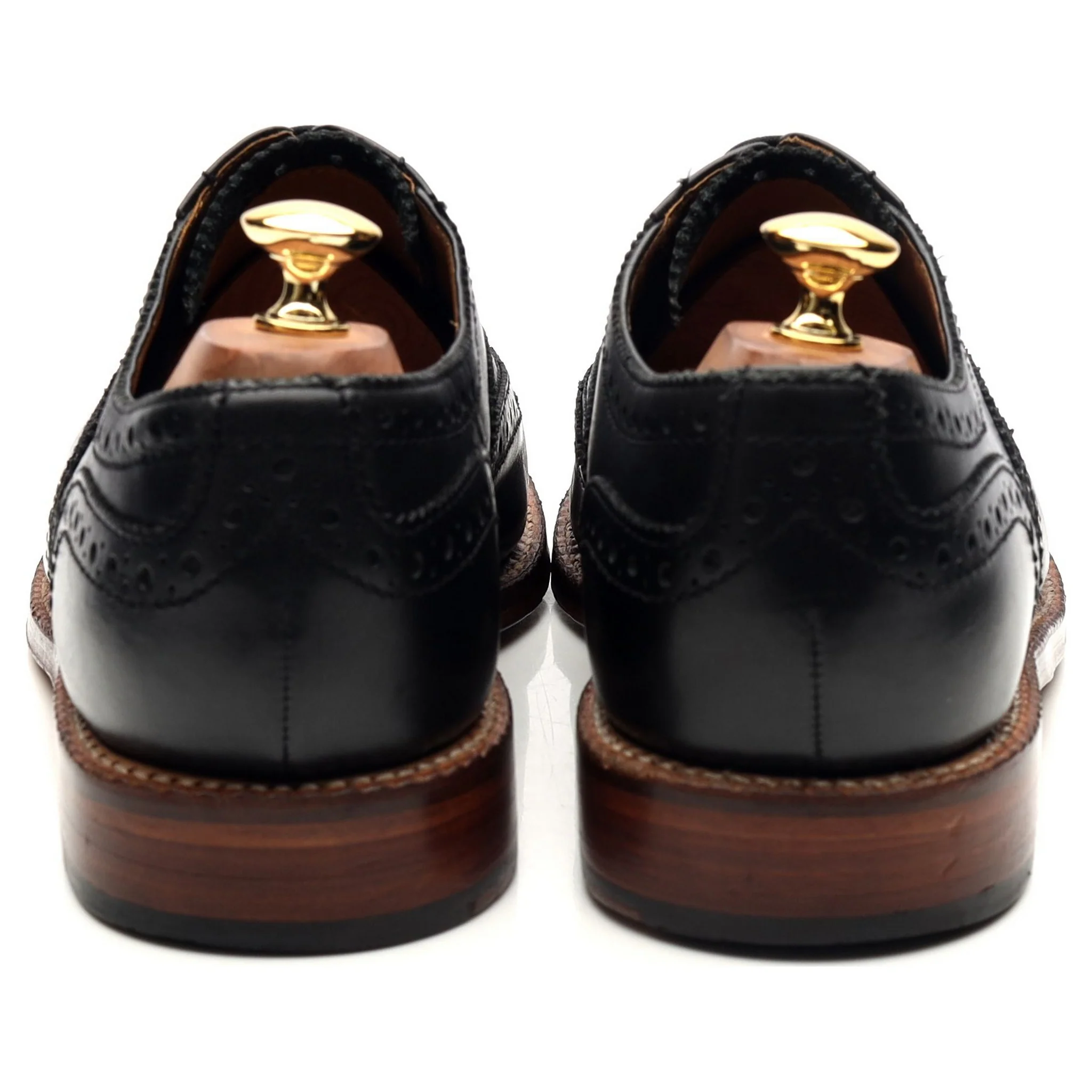 'Angus' Black Leather Oxford Brogues UK 10 G - Image 4