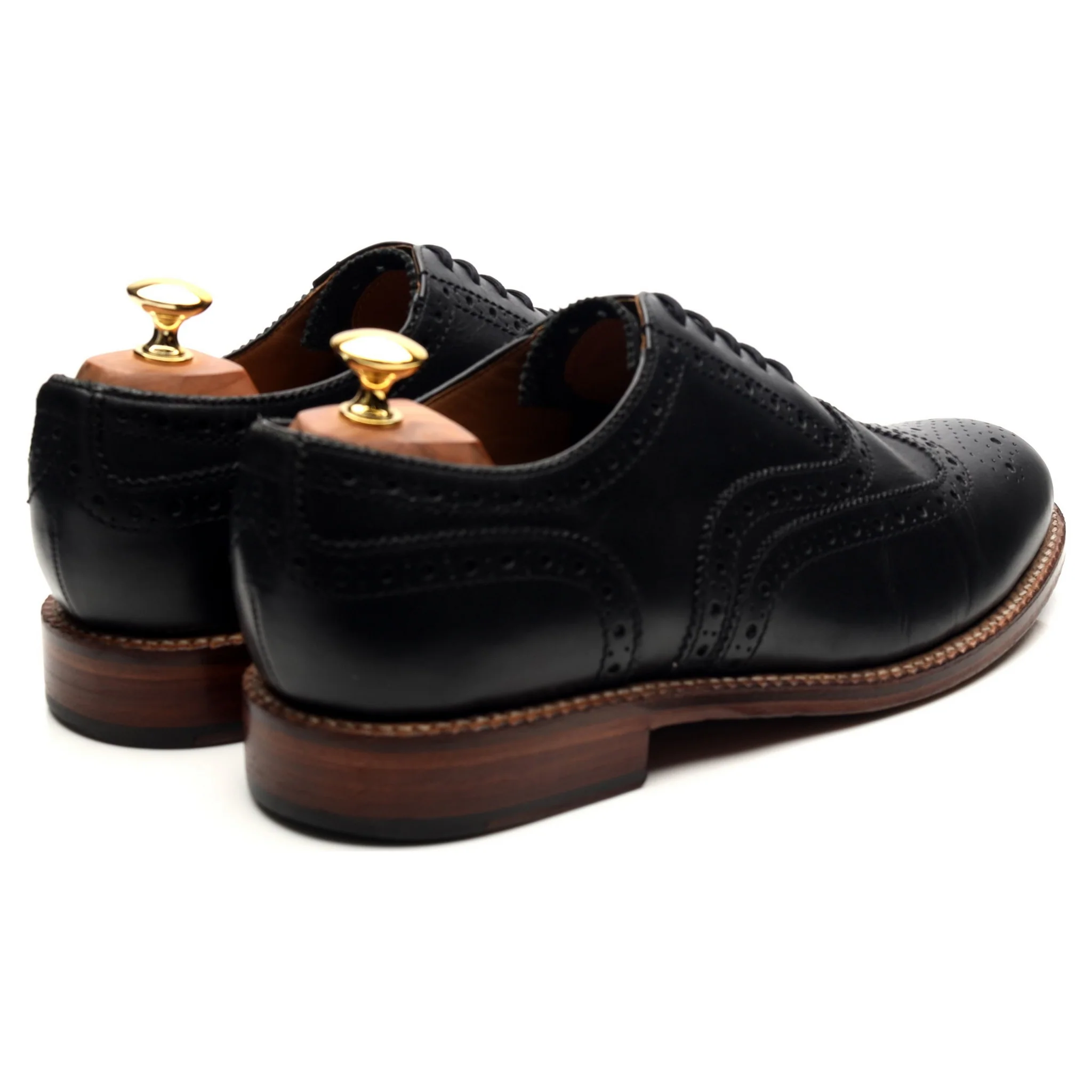 'Angus' Black Leather Oxford Brogues UK 10 G - Image 5