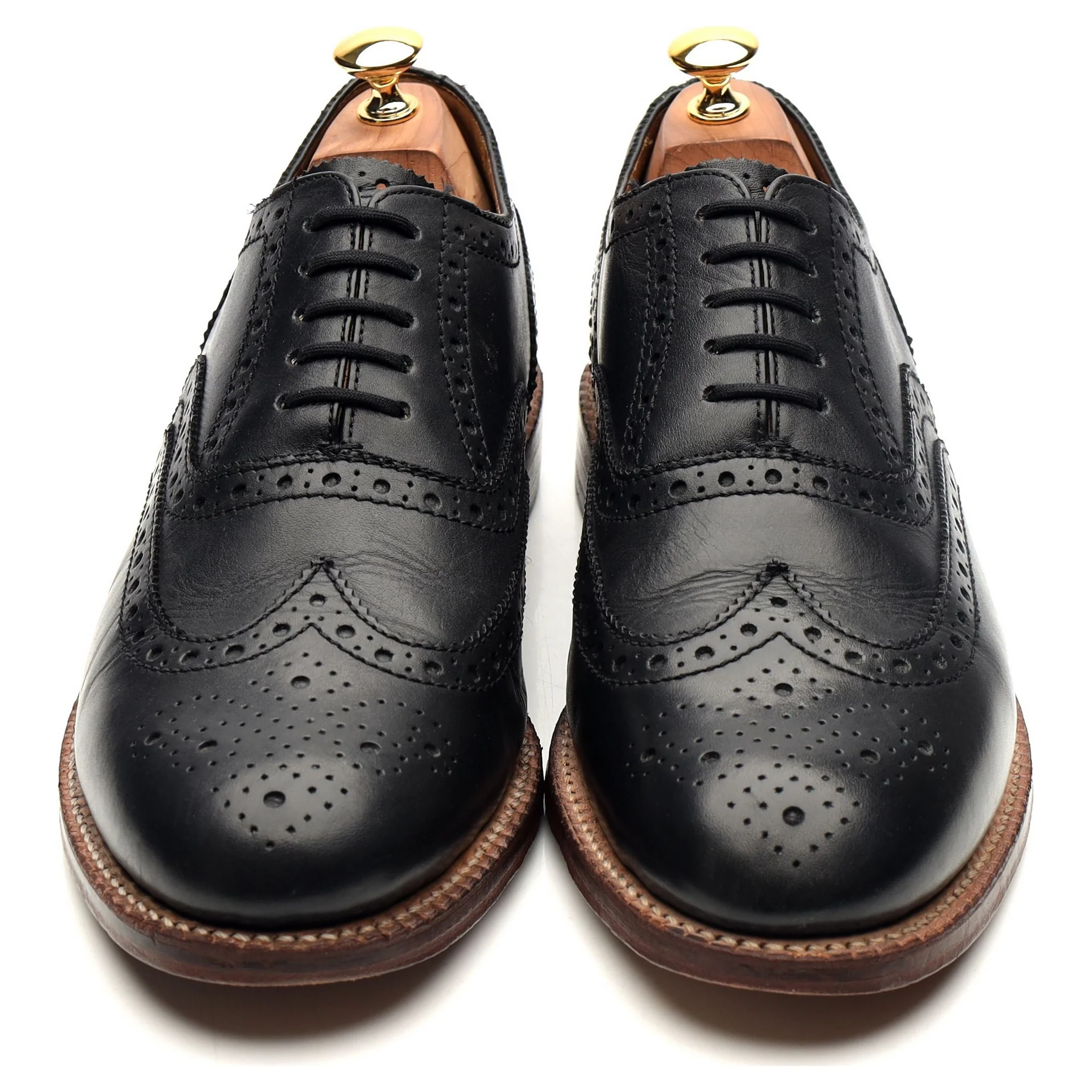 'Angus' Black Leather Oxford Brogues UK 10 G - Image 9