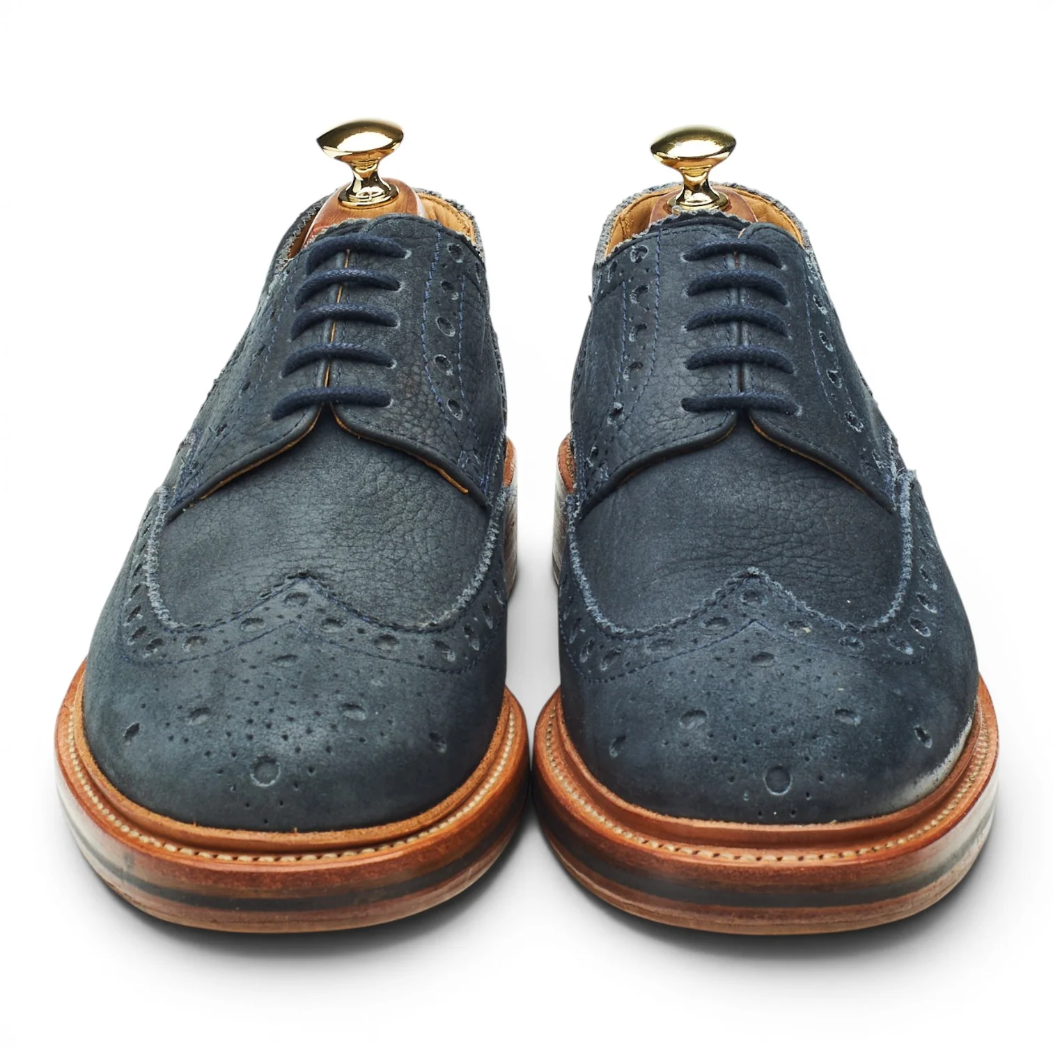 'Archie' Navy Blue Nubuck Derby Brogues UK 8 G - Image 2