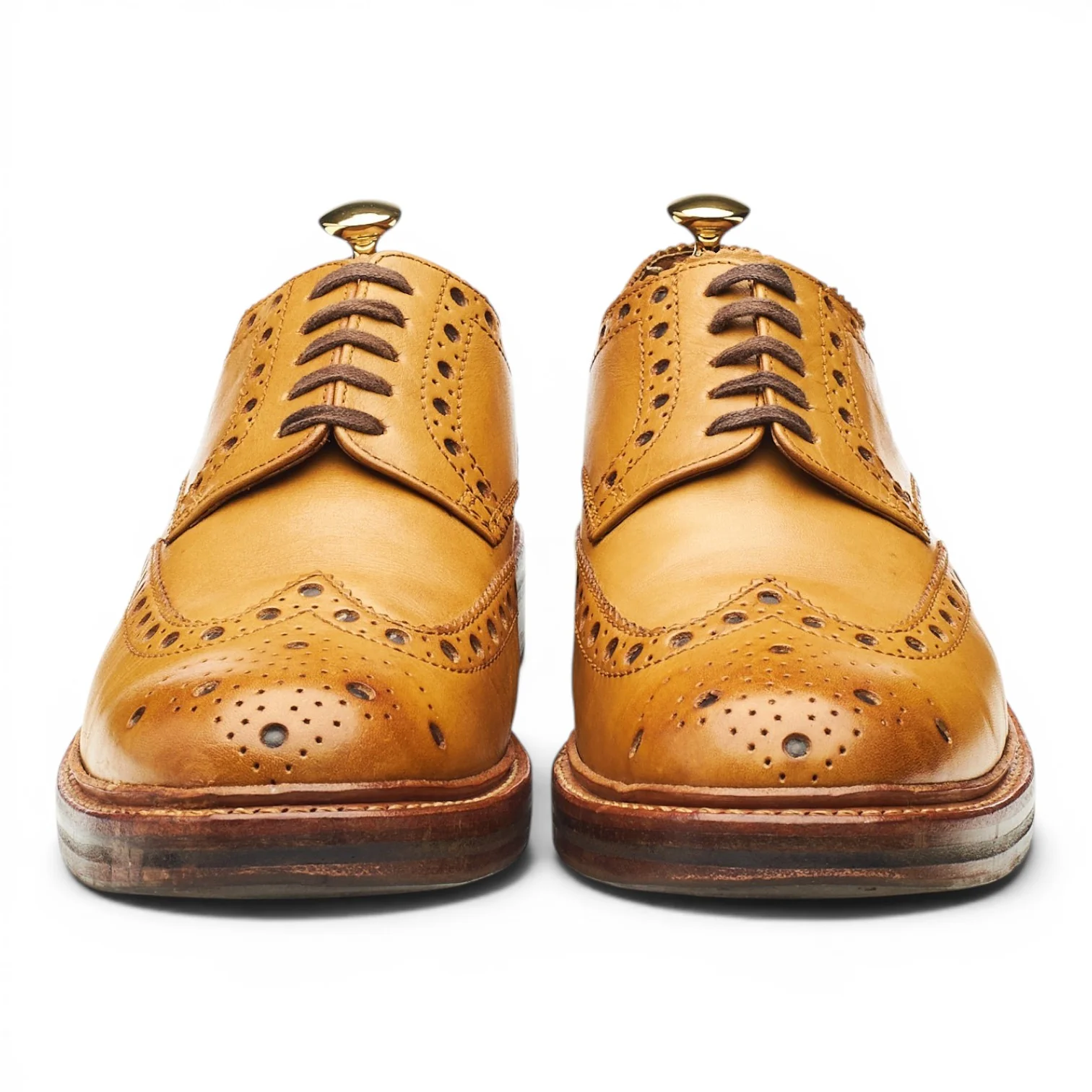 'Archie' Tan Brown Leather Derby Brogues UK 9 G - Image 2