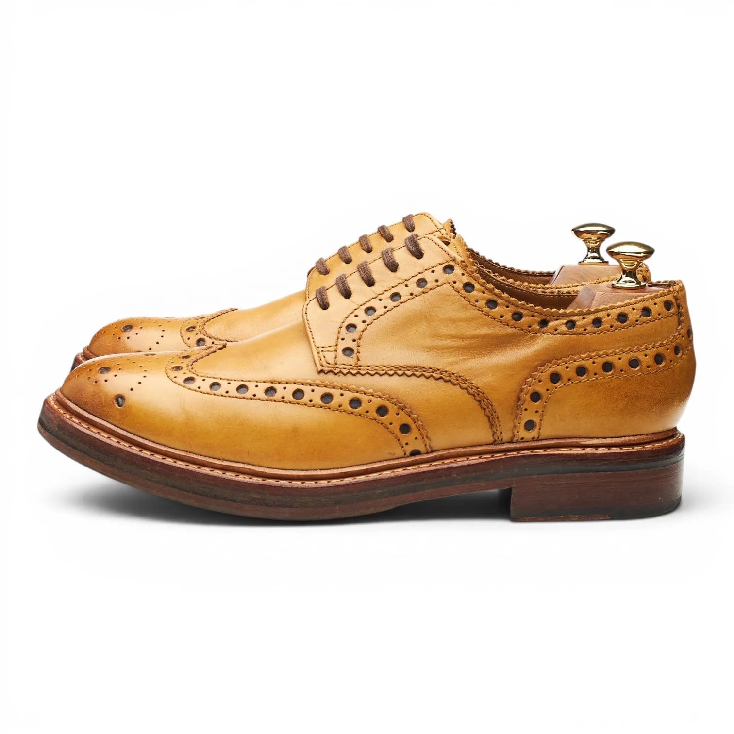 'Archie' Tan Brown Leather Derby Brogues UK 9 G - Image 3