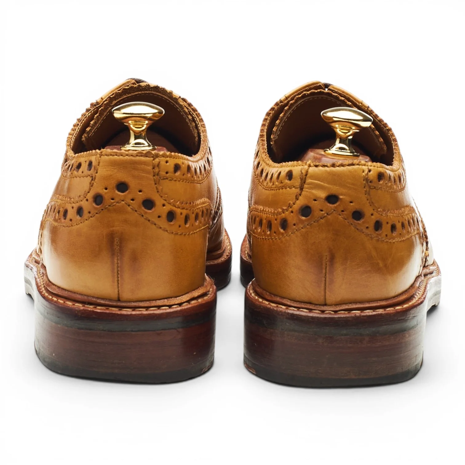 'Archie' Tan Brown Leather Derby Brogues UK 9 G - Image 4