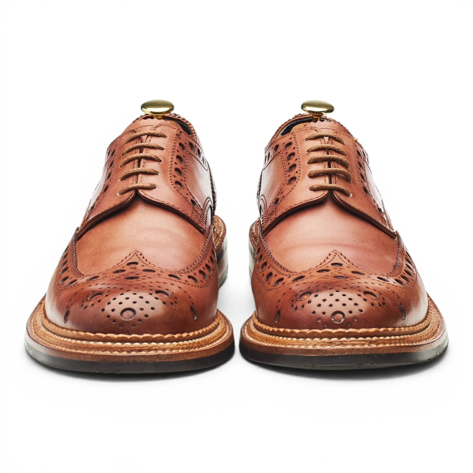 'Archie' Triple Welt Tan Brown Leather Derby Brogues UK 8.5 G - Image 2