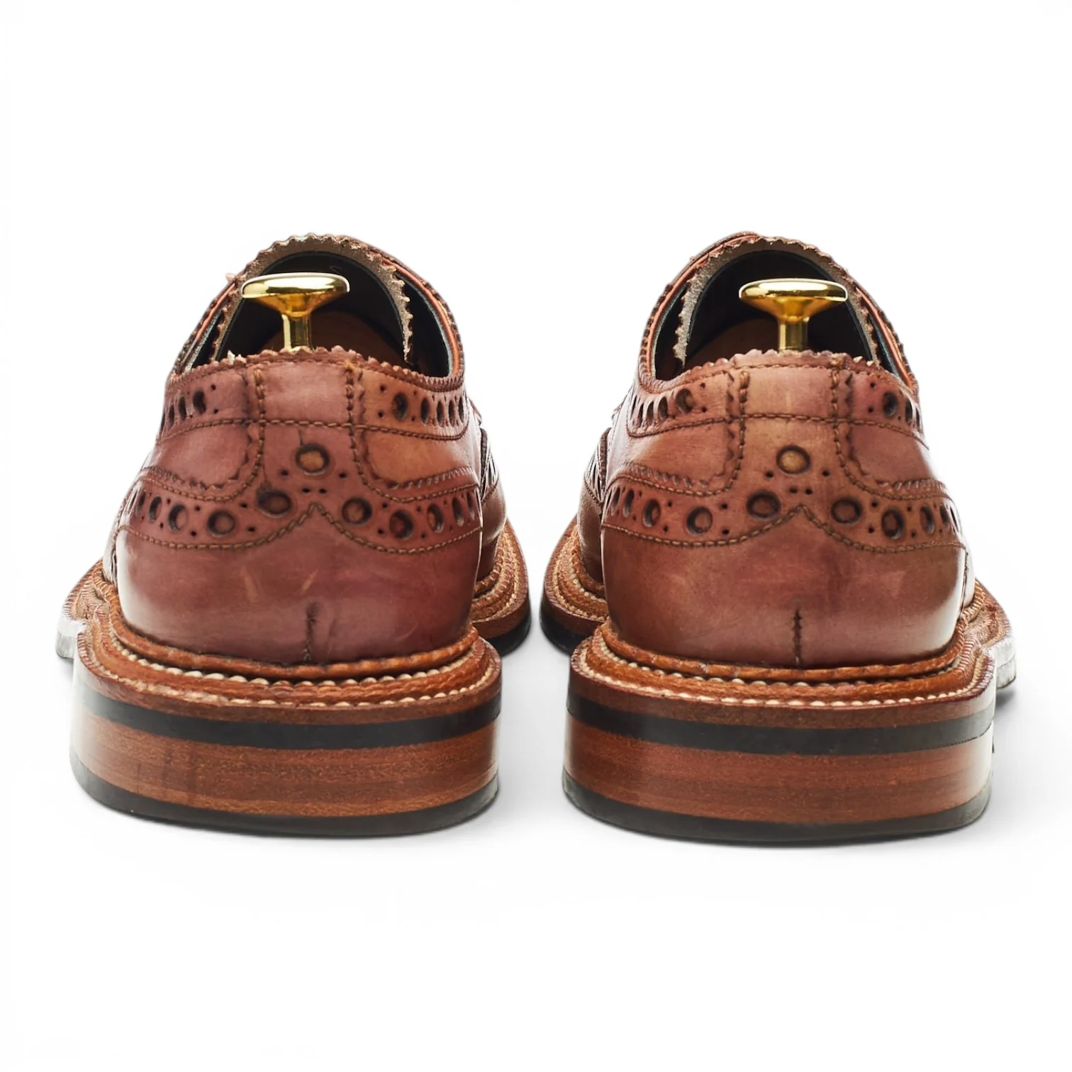 'Archie' Triple Welt Tan Brown Leather Derby Brogues UK 8.5 G - Image 4