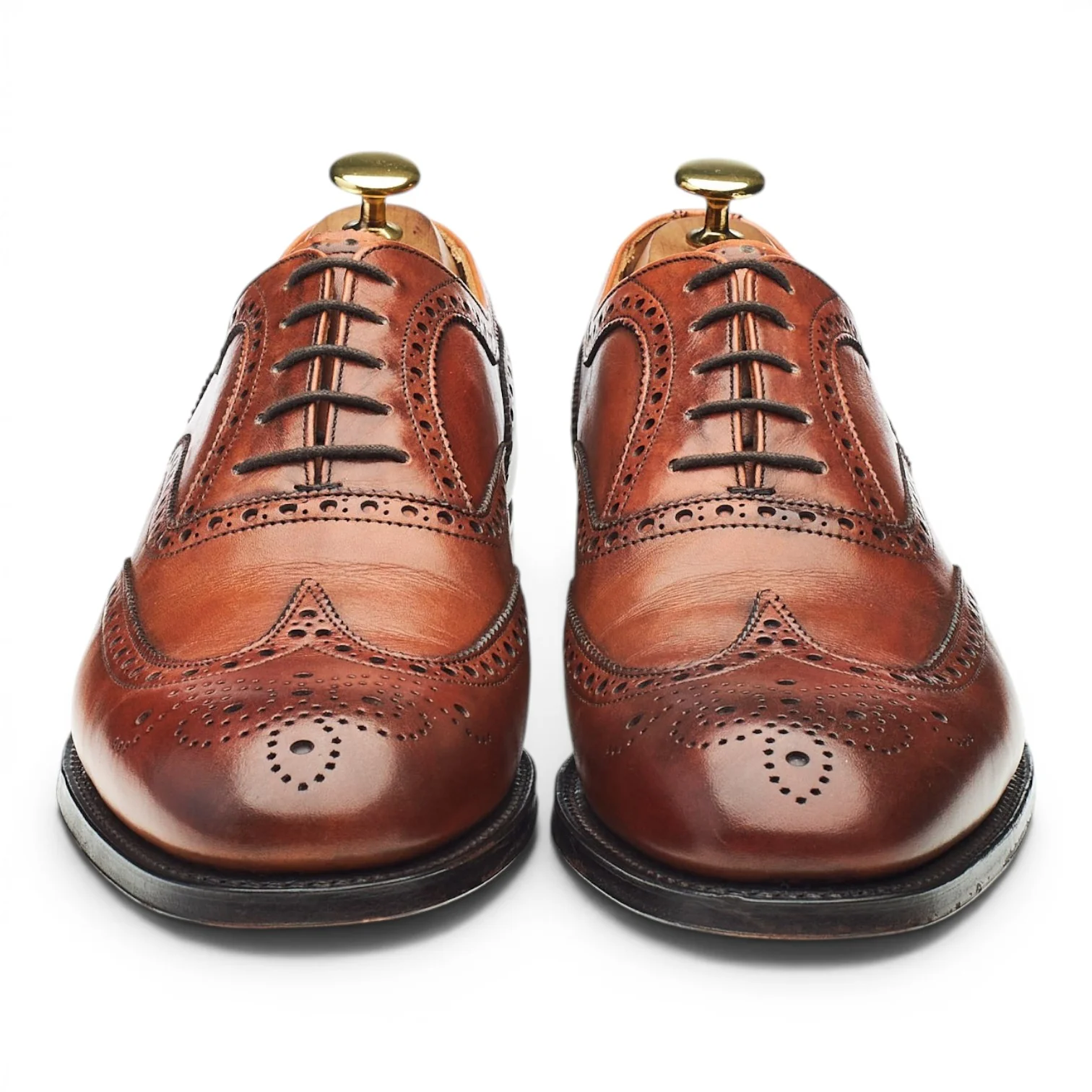 'Arthur lll' Tan Brown Leather Oxford Brogues UK 8.5 F - Image 2