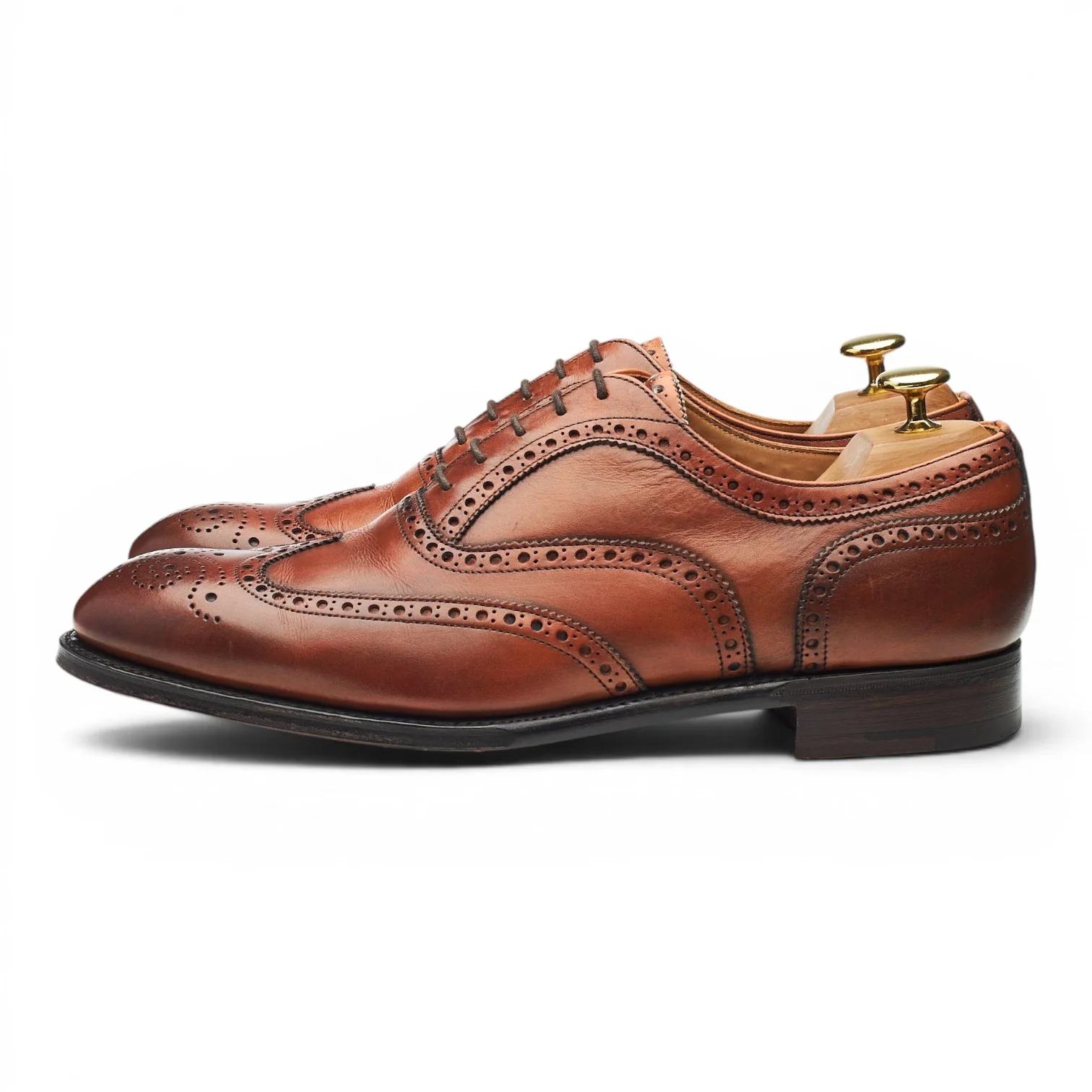'Arthur lll' Tan Brown Leather Oxford Brogues UK 8.5 F - Image 3