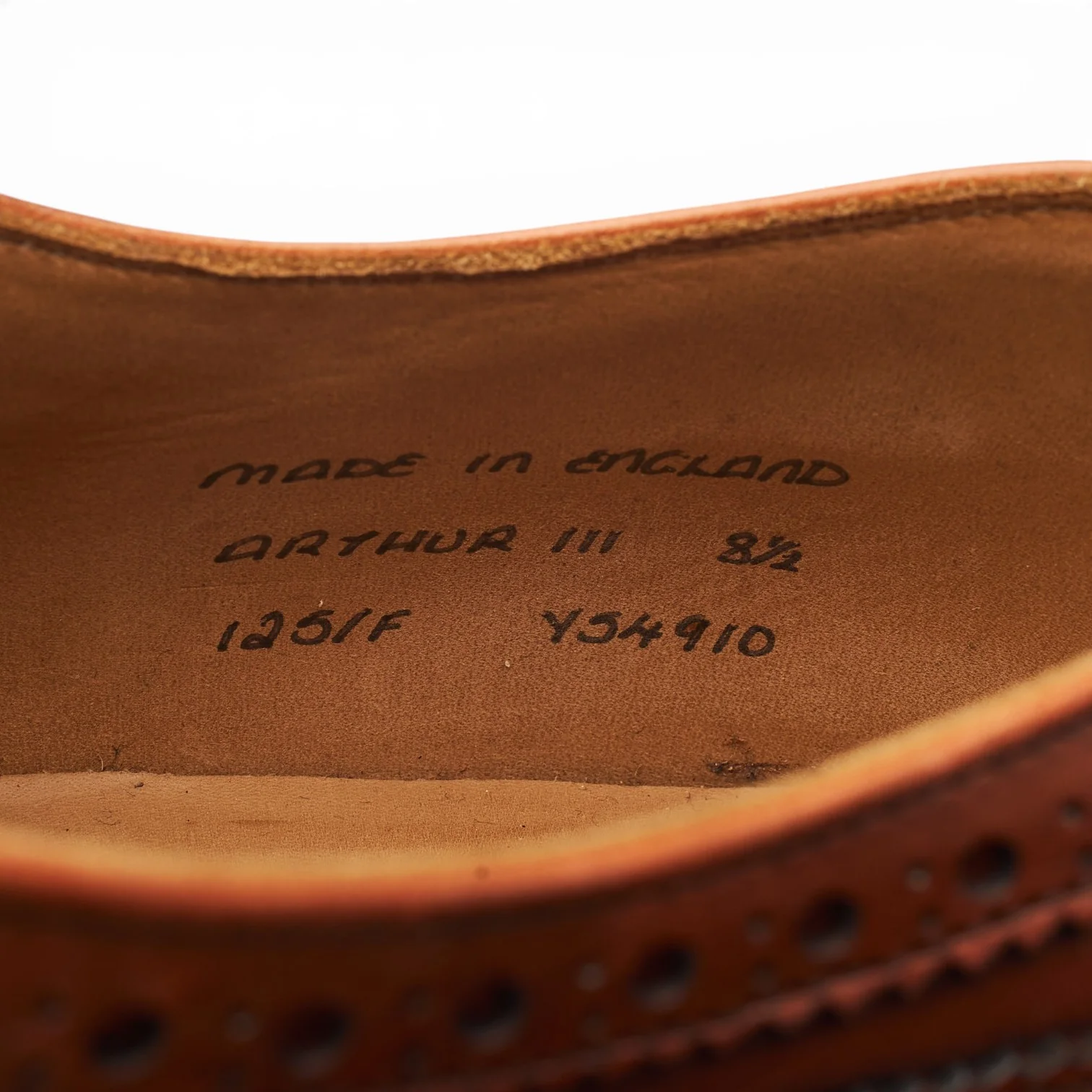 'Arthur lll' Tan Brown Leather Oxford Brogues UK 8.5 F - Image 7