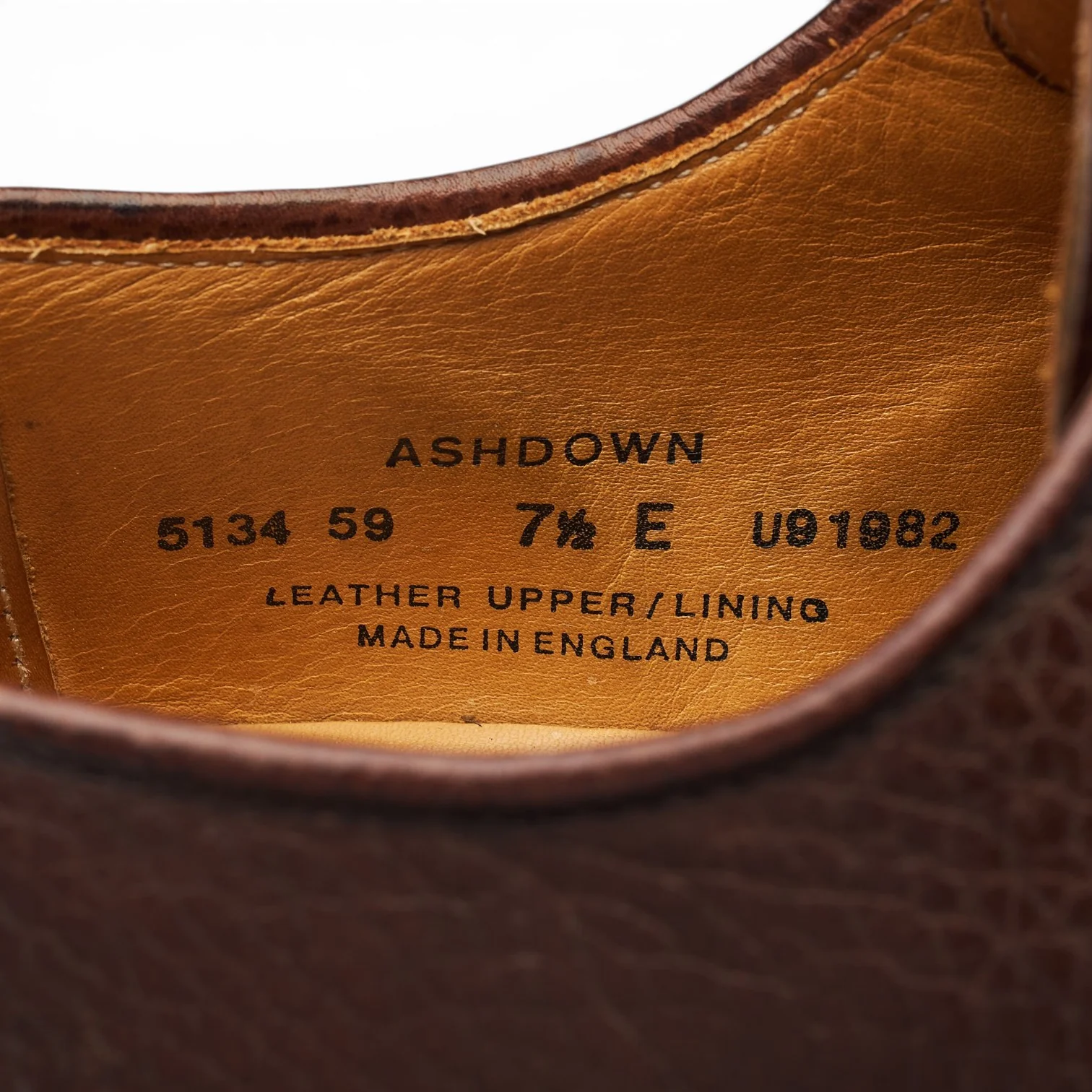 'Ashdown' Dark Brown Grain Leather Derby UK 7.5 E - Image 7