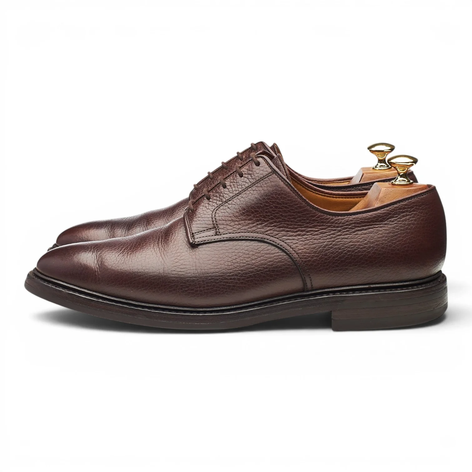 'Ashdown' Dark Brown Grain Leather Derby UK 9 E - Image 3