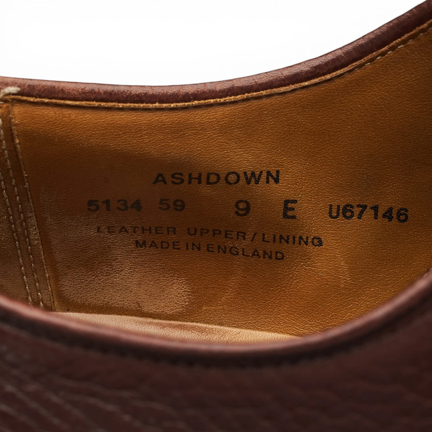 'Ashdown' Dark Brown Grain Leather Derby UK 9 E - Image 7