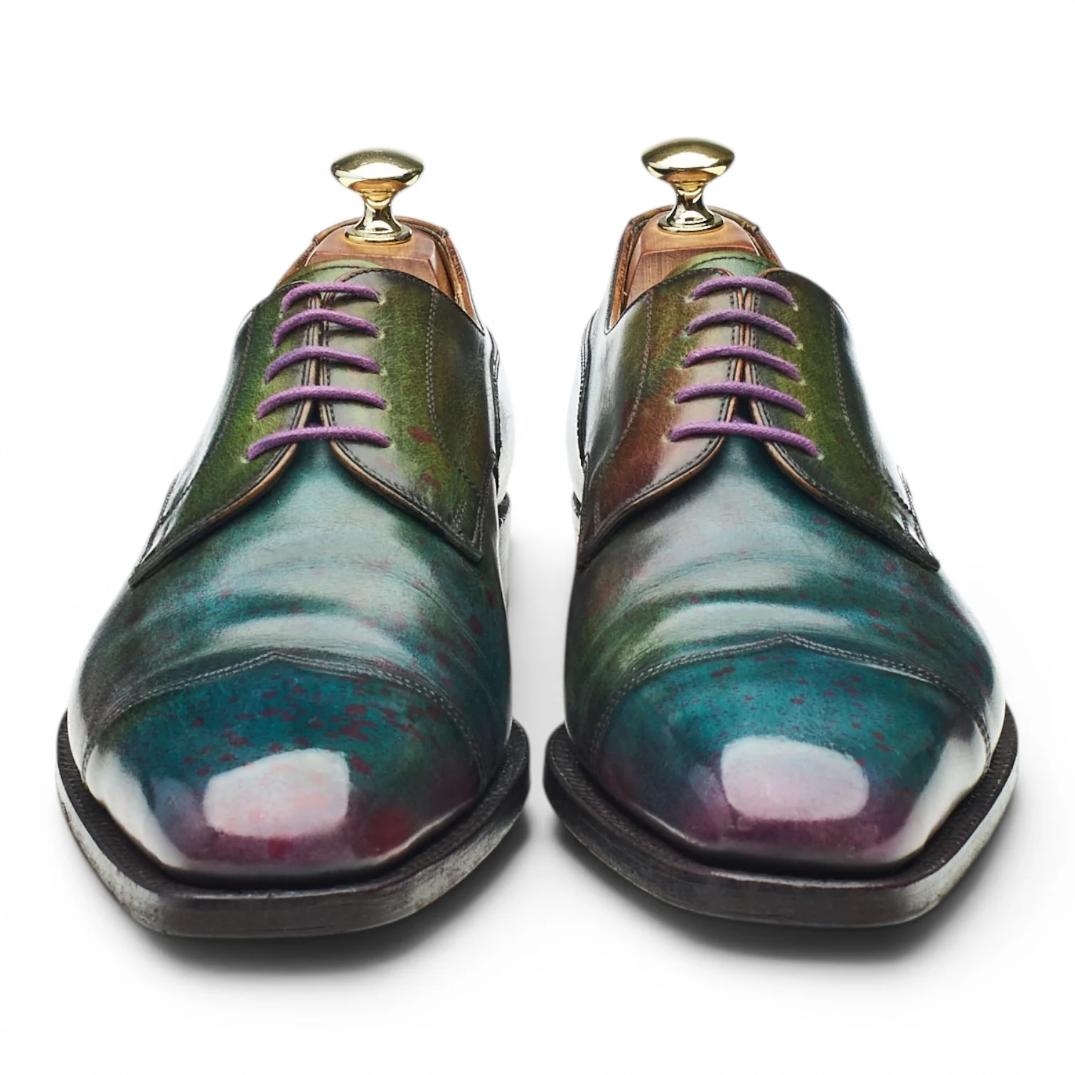Green Patina Leather Derby UK 7.5 EU 41.5 F - Image 2