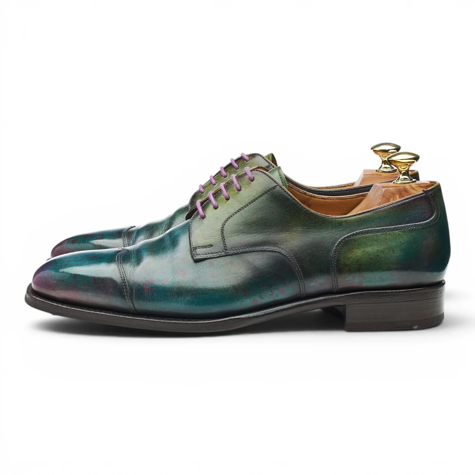 Green Patina Leather Derby UK 7.5 EU 41.5 F - Image 3