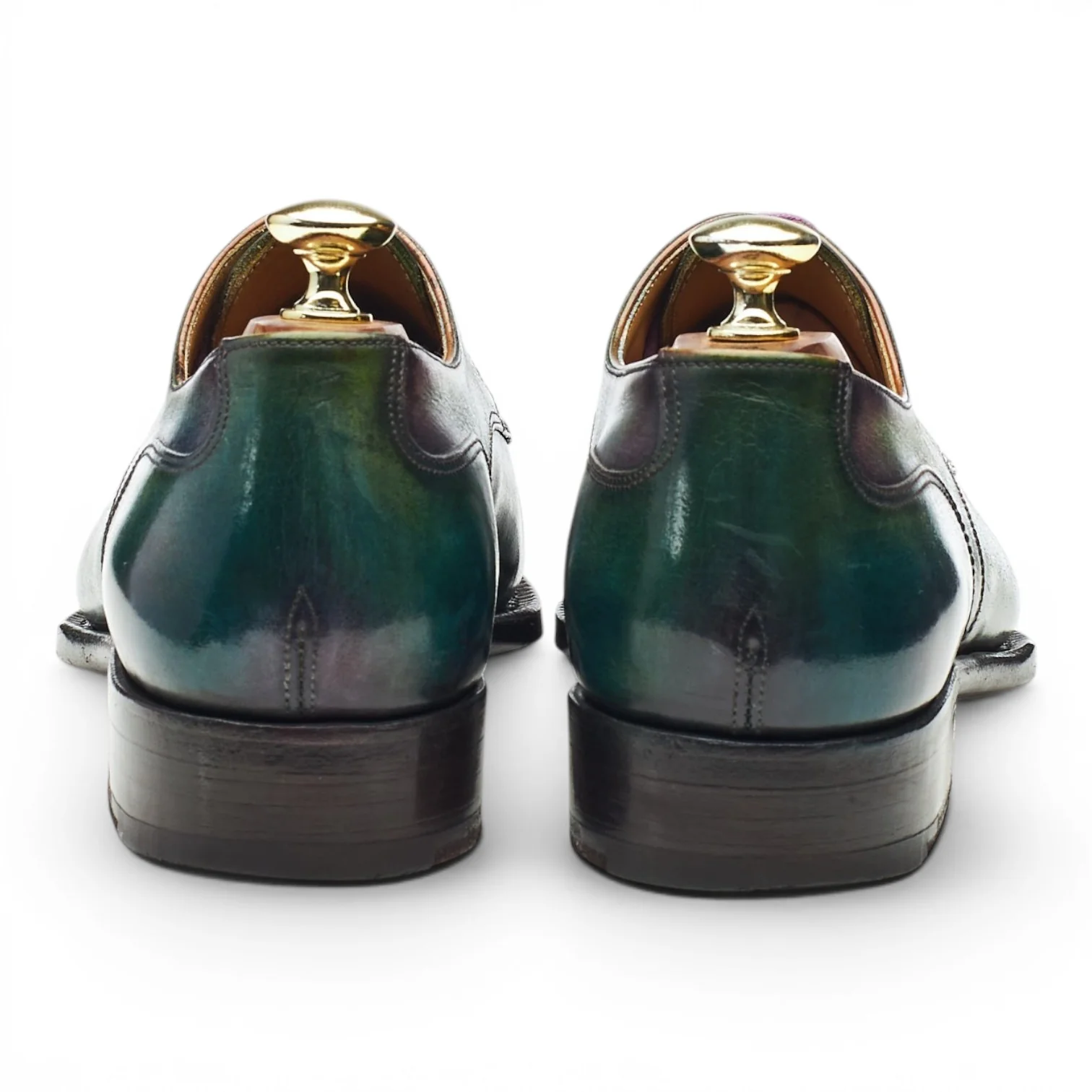 Green Patina Leather Derby UK 7.5 EU 41.5 F - Image 4