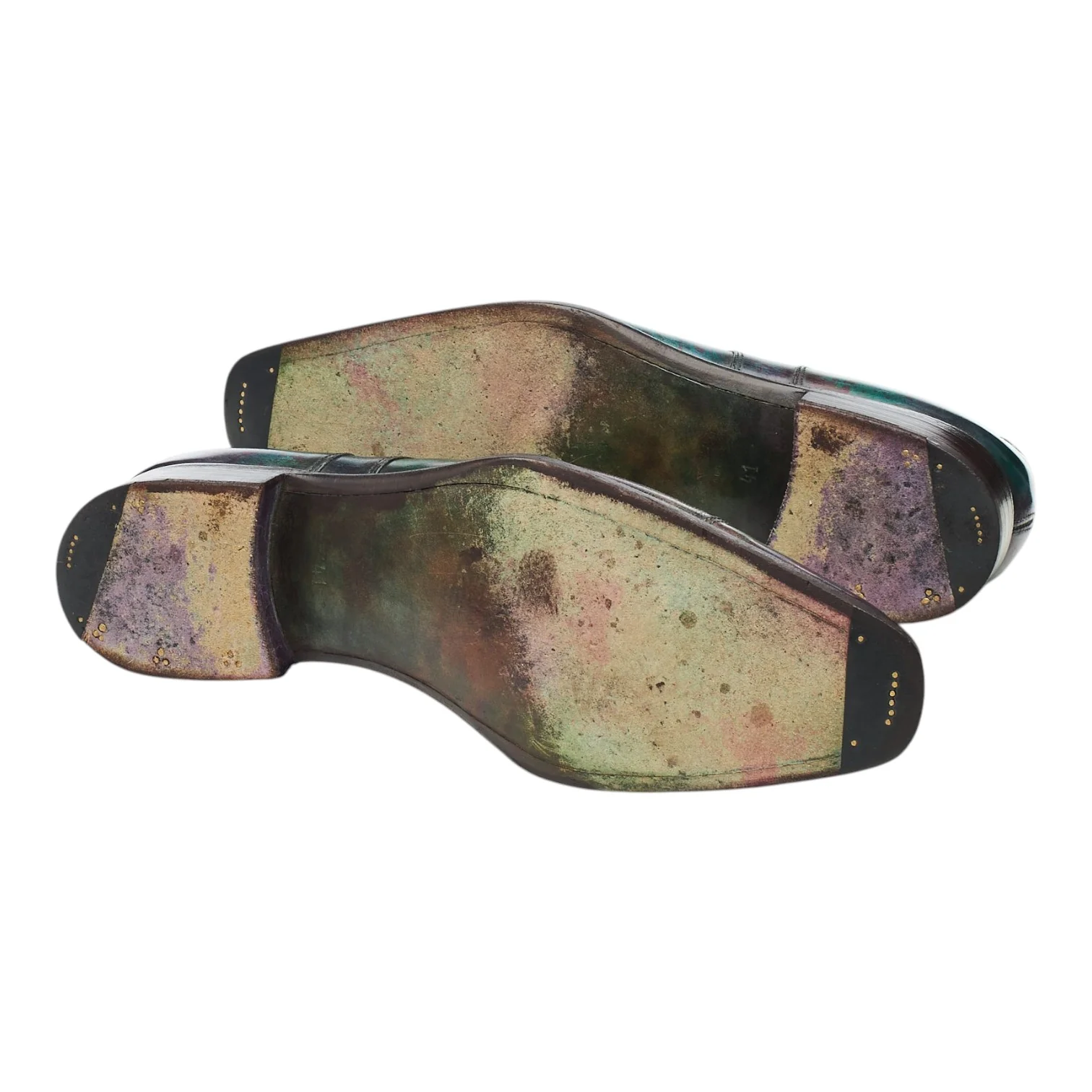 Green Patina Leather Derby UK 7.5 EU 41.5 F - Image 5