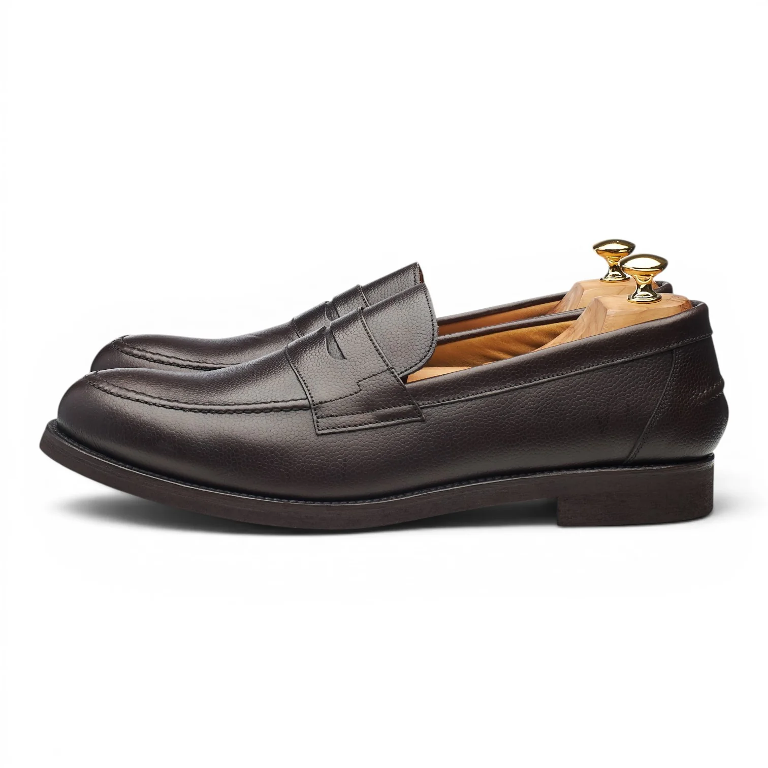 'Avon' Dark Brown Grain Loafers UK 12 - Image 3