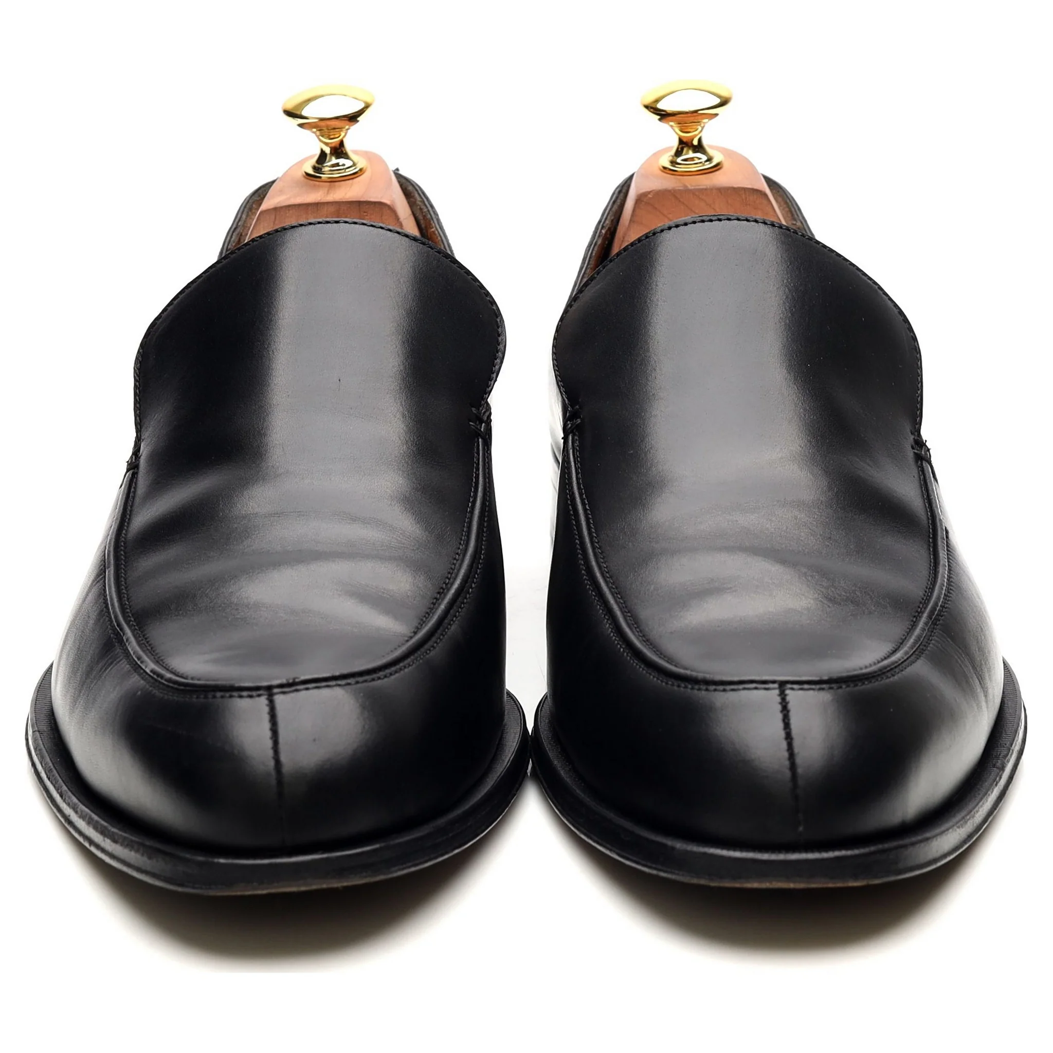 Black Leather Loafers UK 8 EEE - Image 8